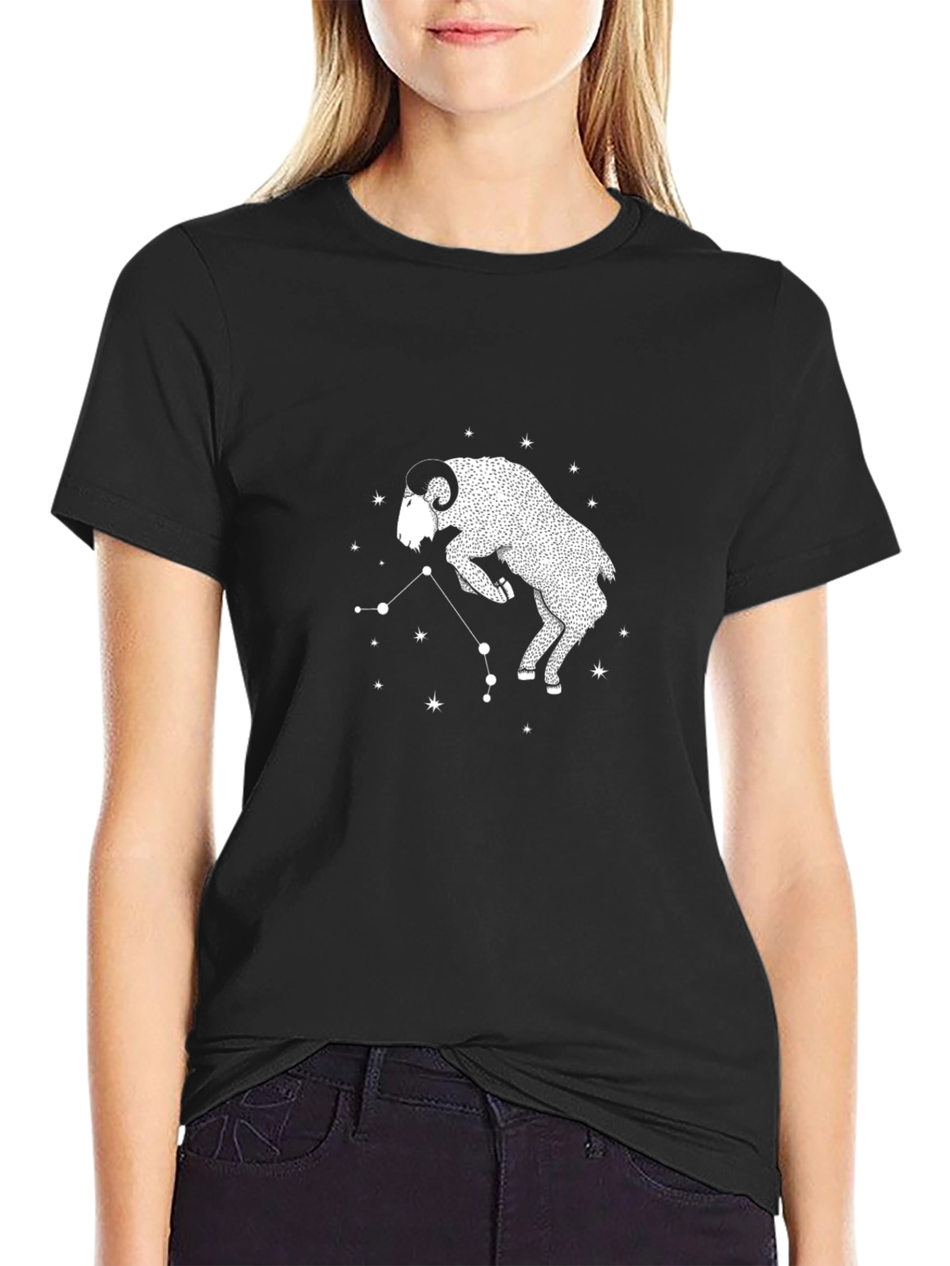 Aries Constellation Black T-Shirt