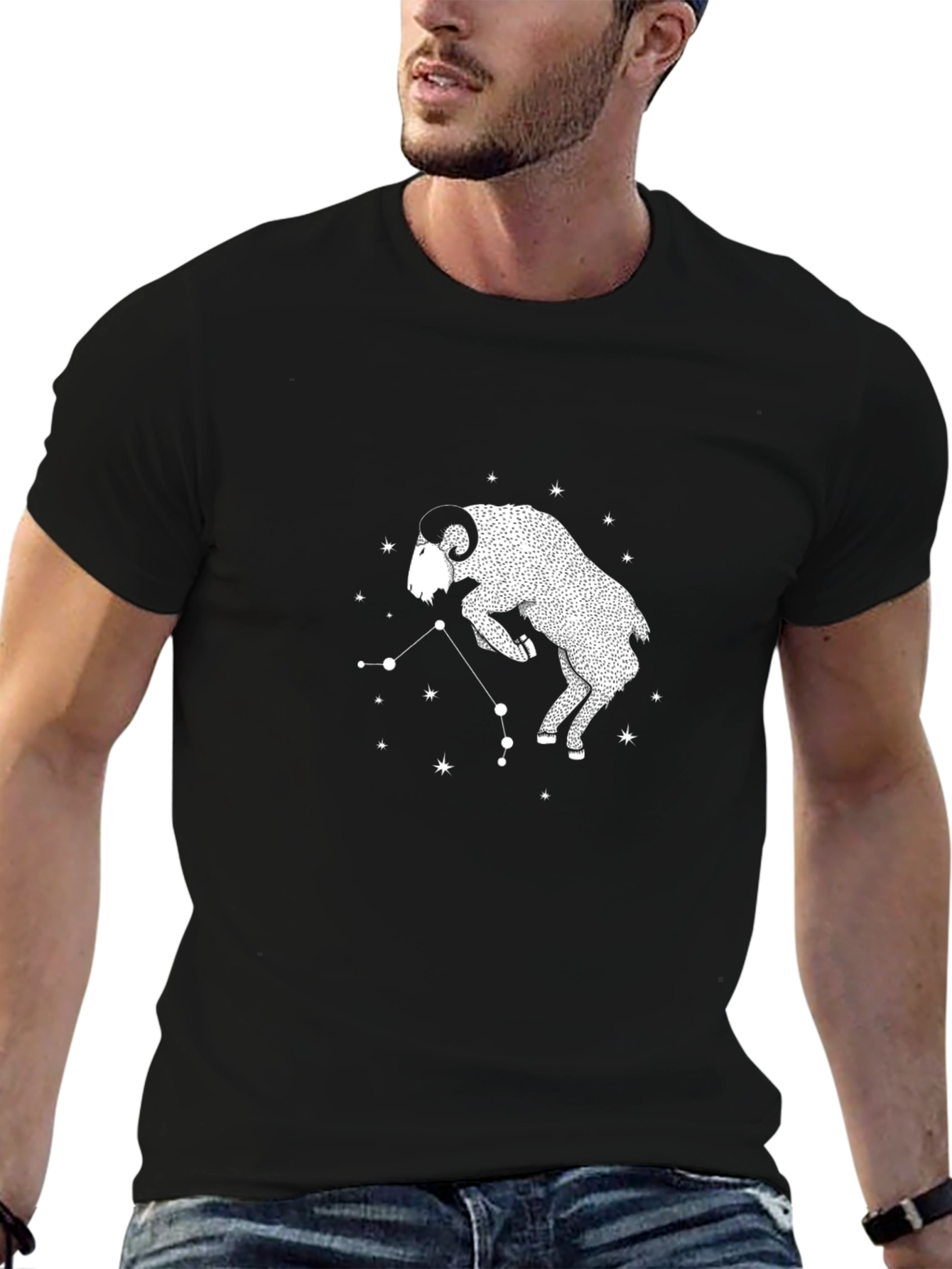 Aries Constellation Black T-Shirt