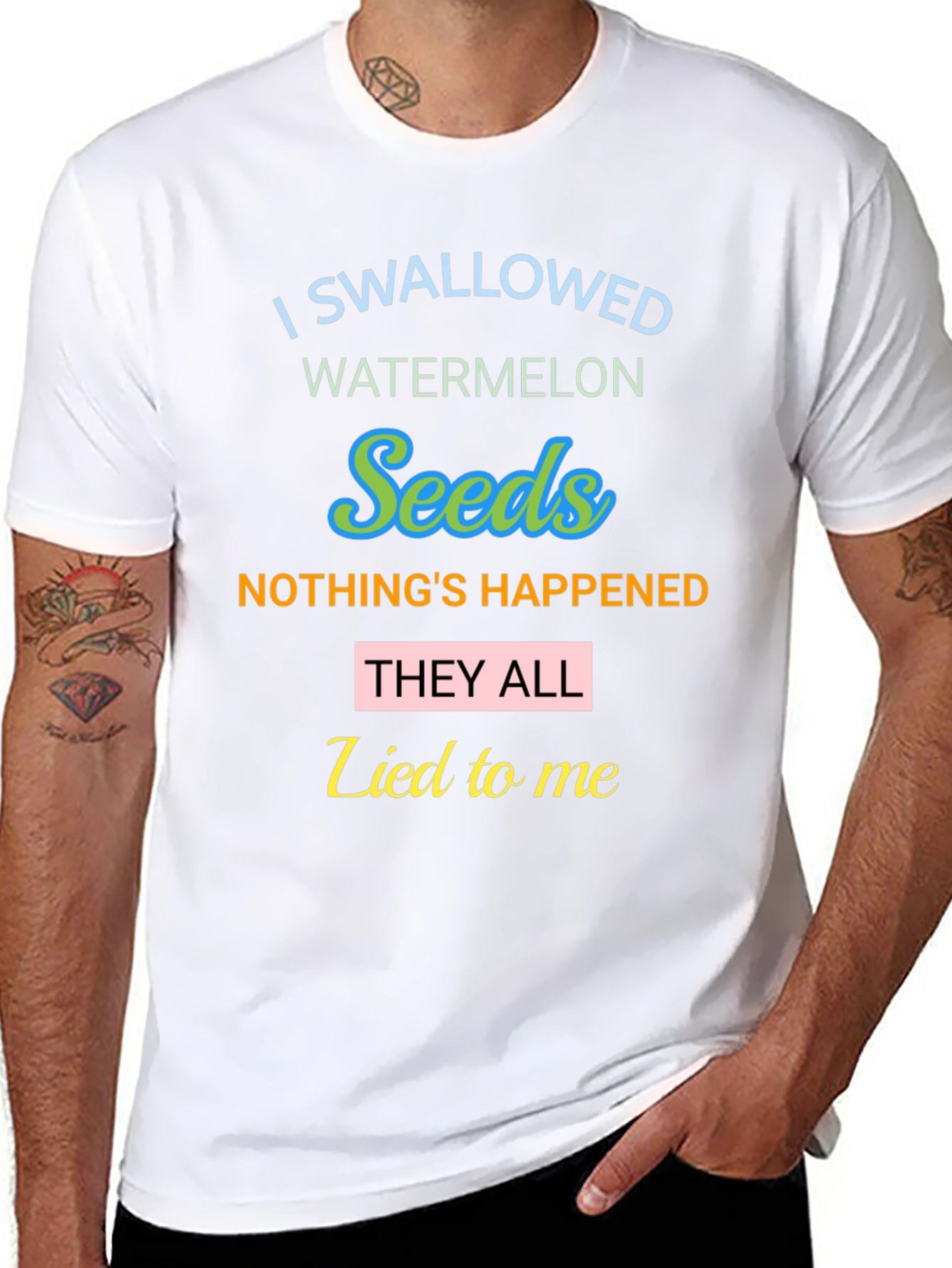 Funny Watermelon Seeds Graphic Tee
