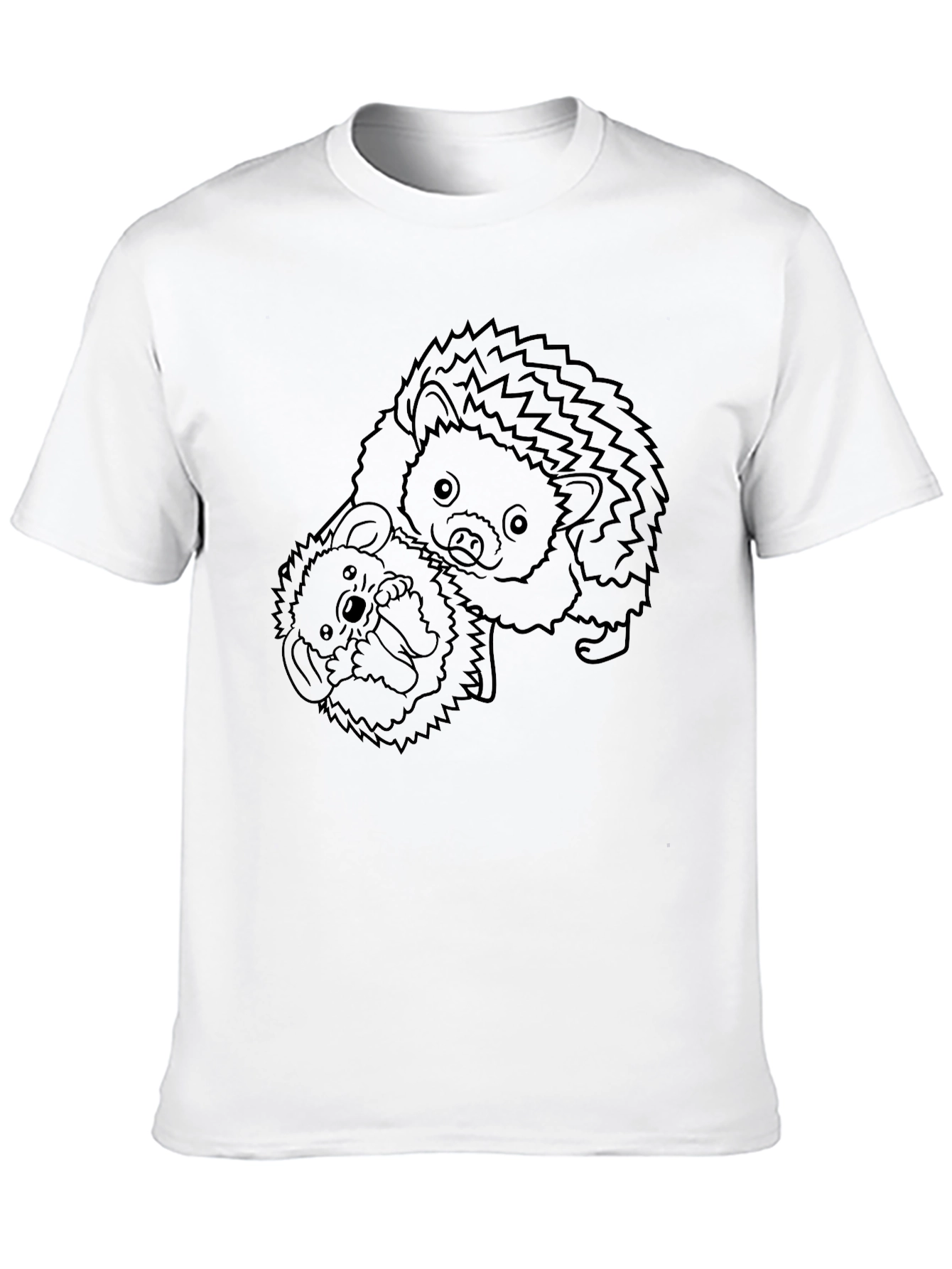 Hedgehog Graphic Tee - Black Cotton T-Shirt