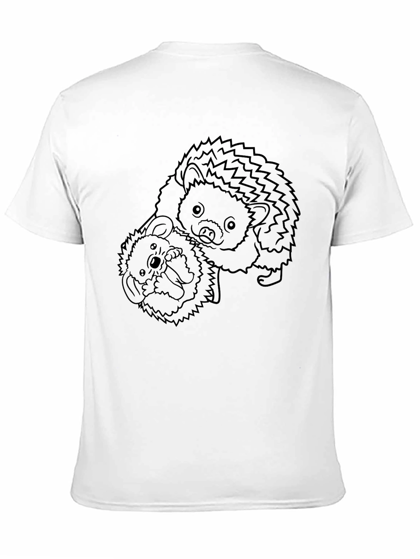 Hedgehog Graphic Tee - Black Cotton T-Shirt