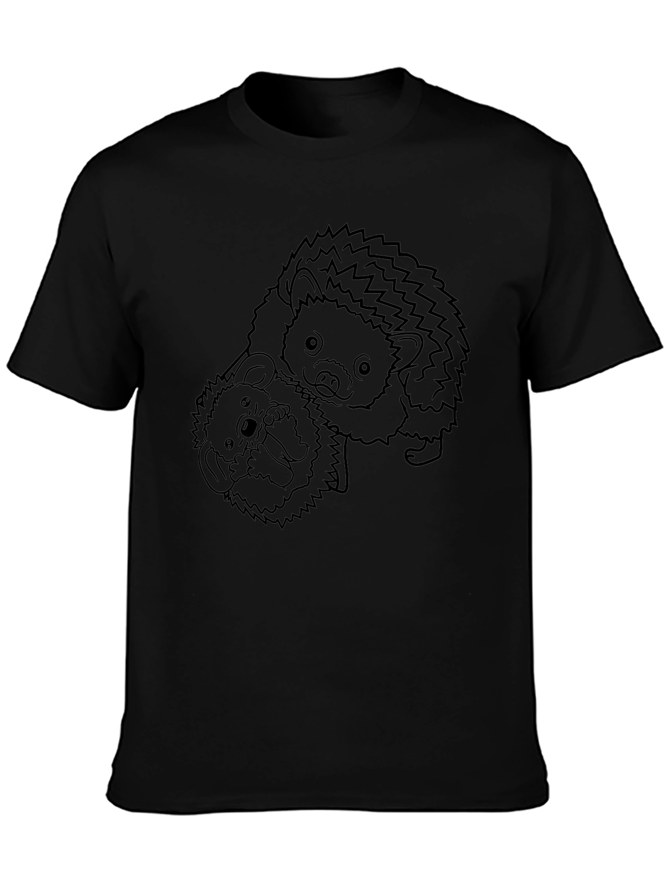 Hedgehog Graphic Tee - Black Cotton T-Shirt
