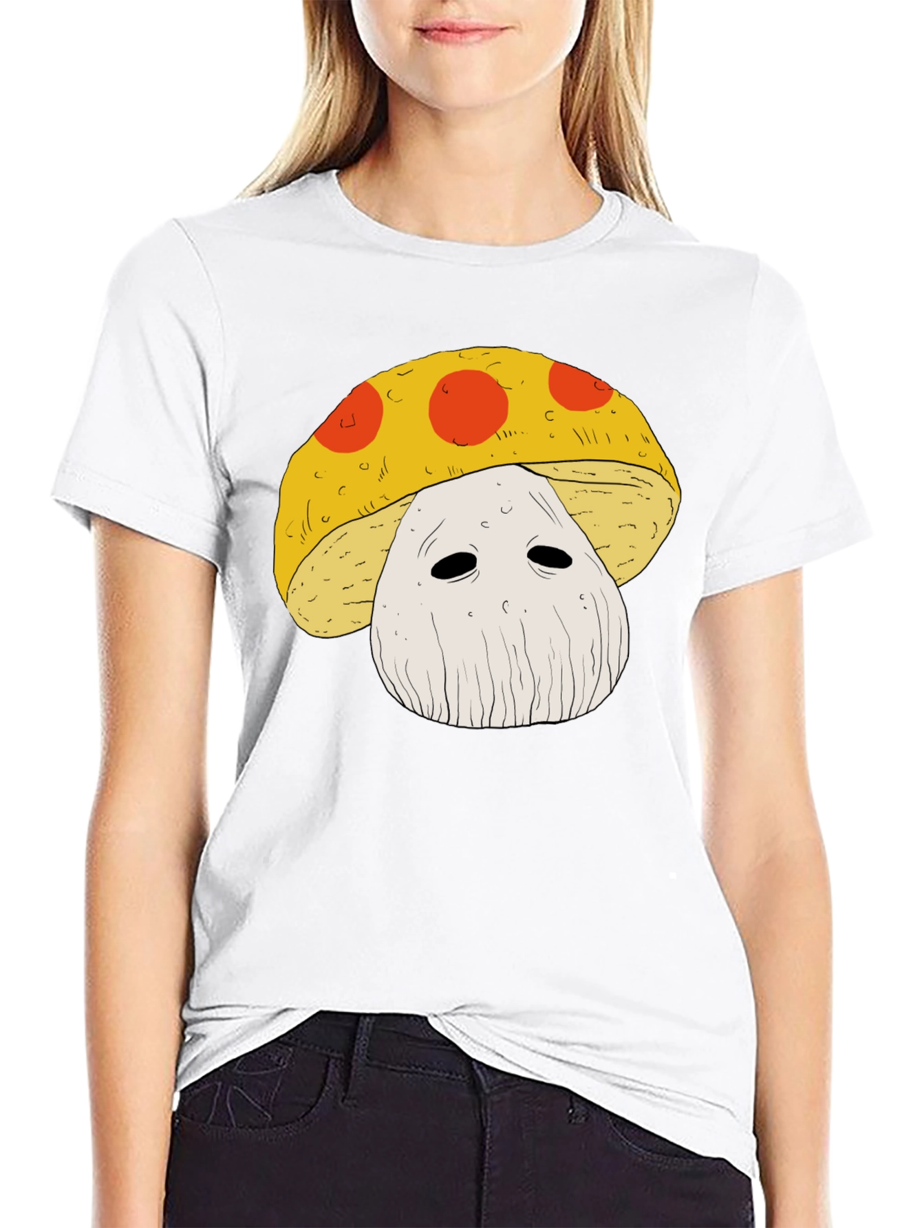 Mushroom Graphic Tee - Funky Black T-Shirt
