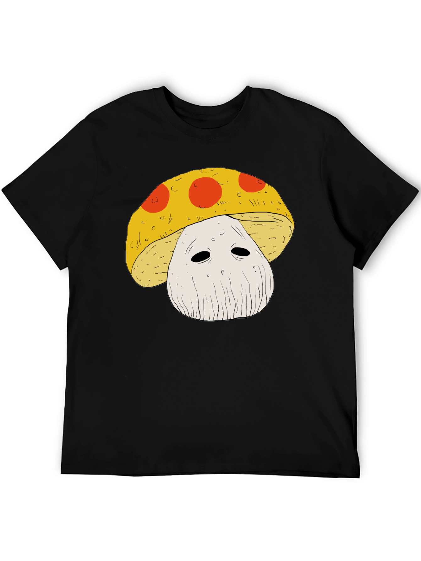 Mushroom Graphic Tee - Funky Black T-Shirt
