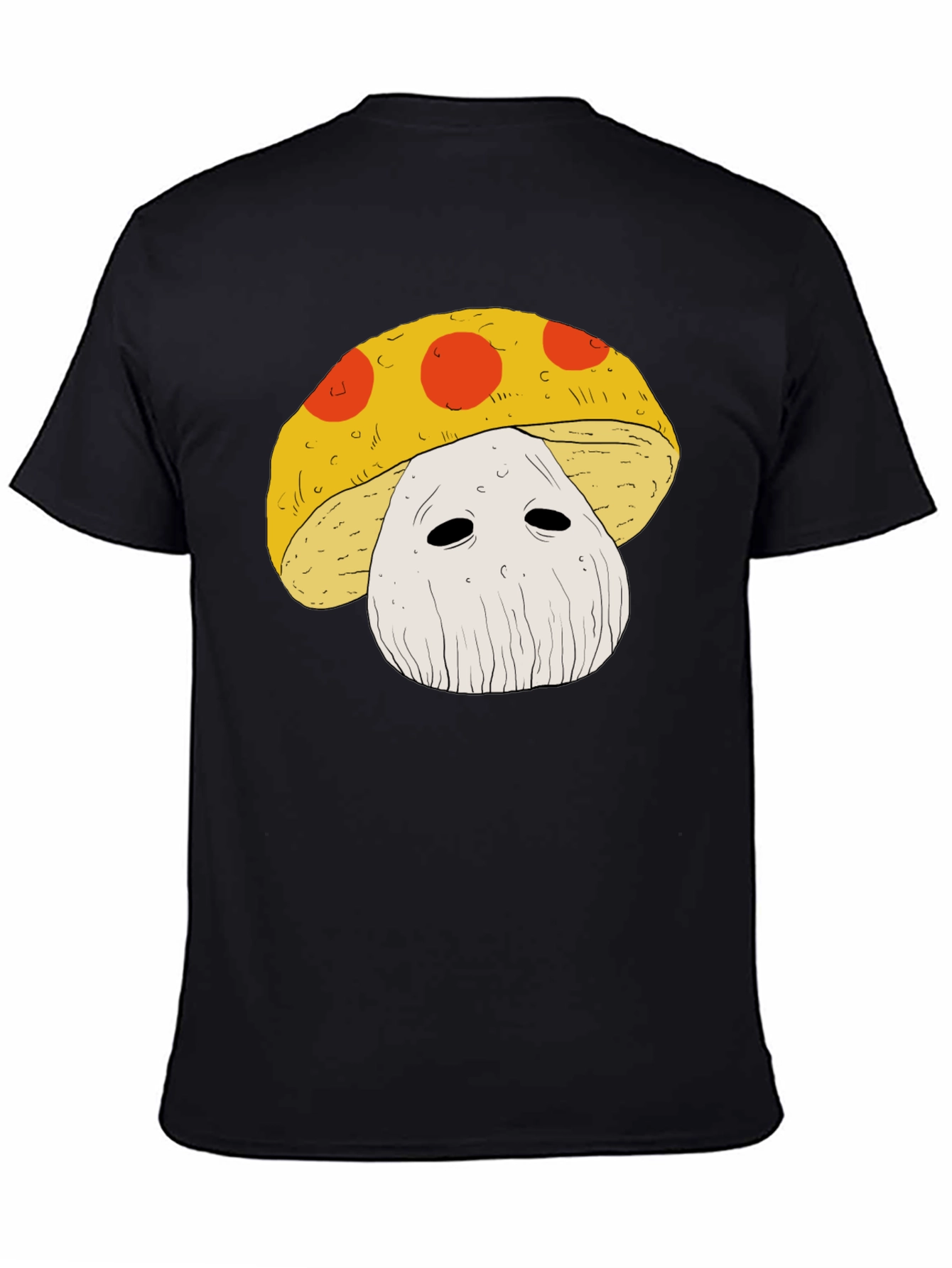 Mushroom Graphic Tee - Funky Black T-Shirt