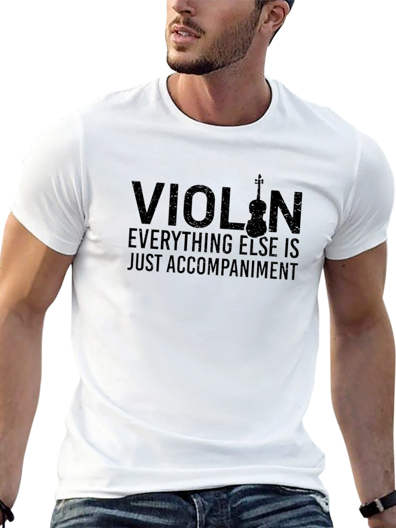 Violin Accompaniment Black Graphic T-Shirt
