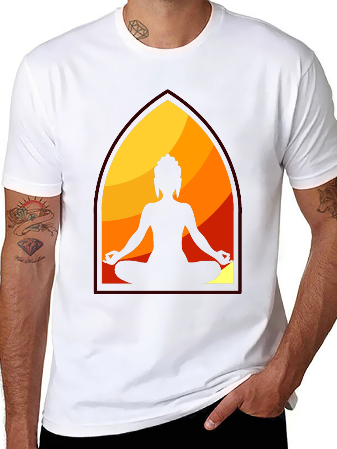 Buddha Silhouette Graphic Tee - Meditation Vibes