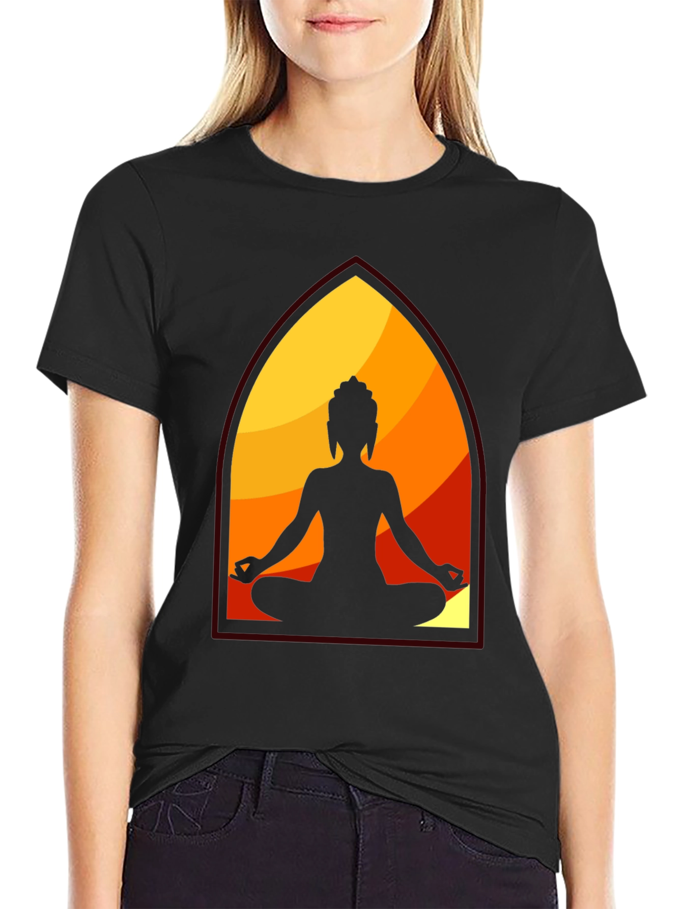 Buddha Silhouette Graphic Tee - Meditation Vibes