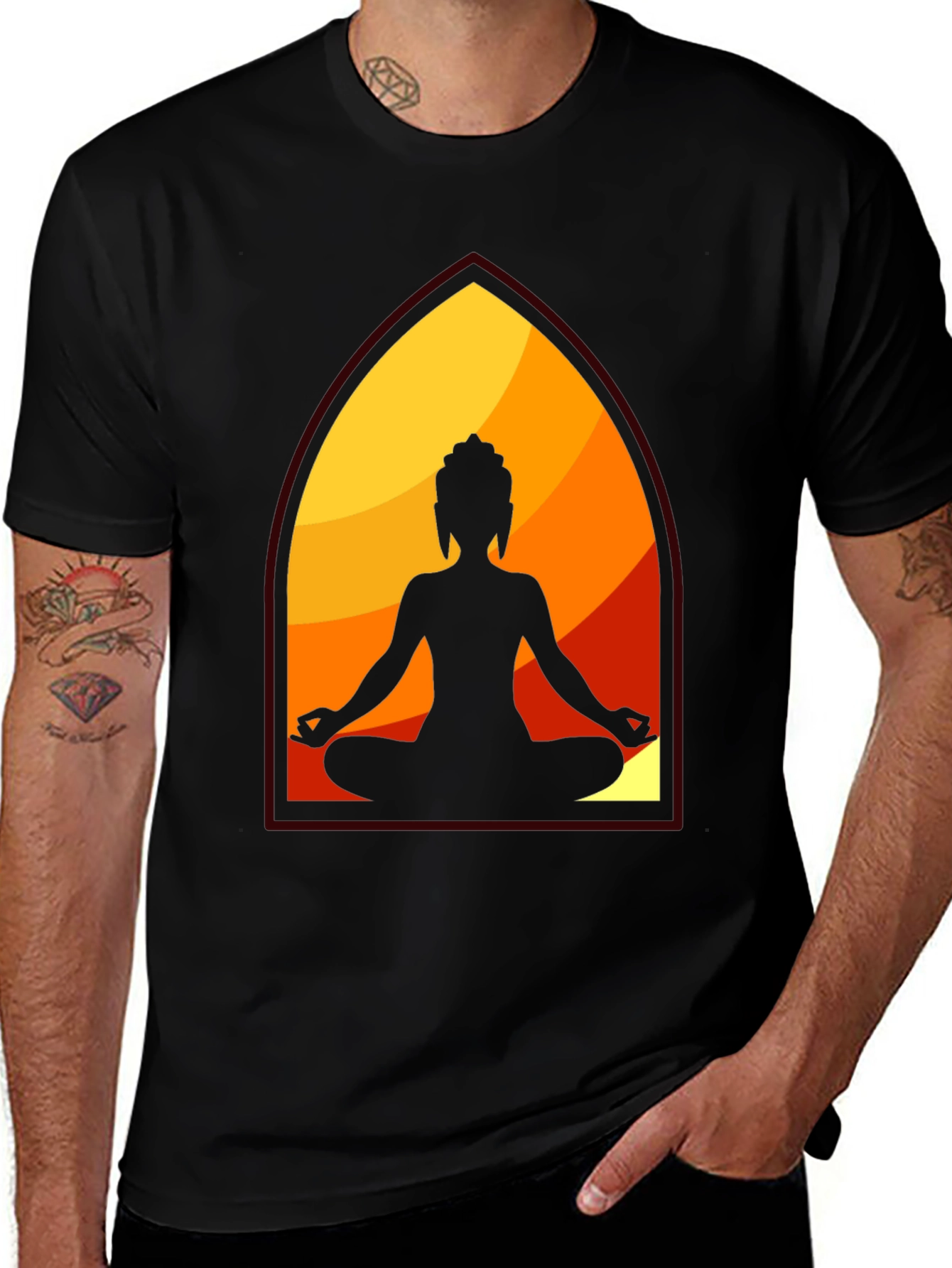 Buddha Silhouette Graphic Tee - Meditation Vibes
