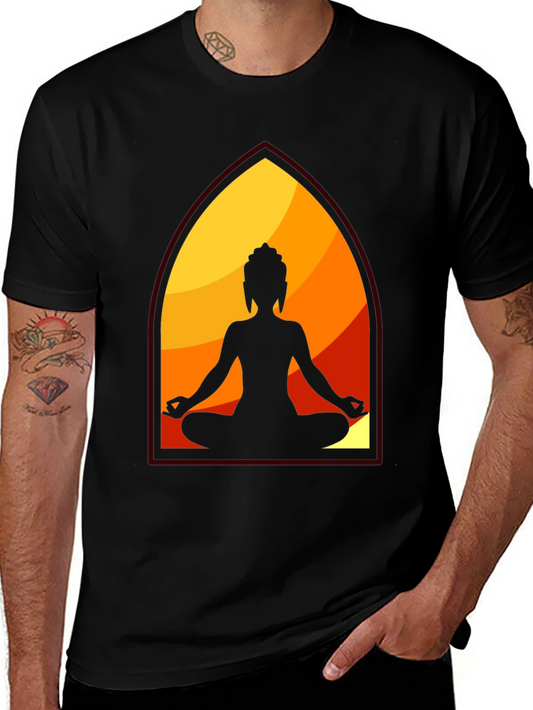 Buddha Silhouette Graphic Tee - Meditation Vibes
