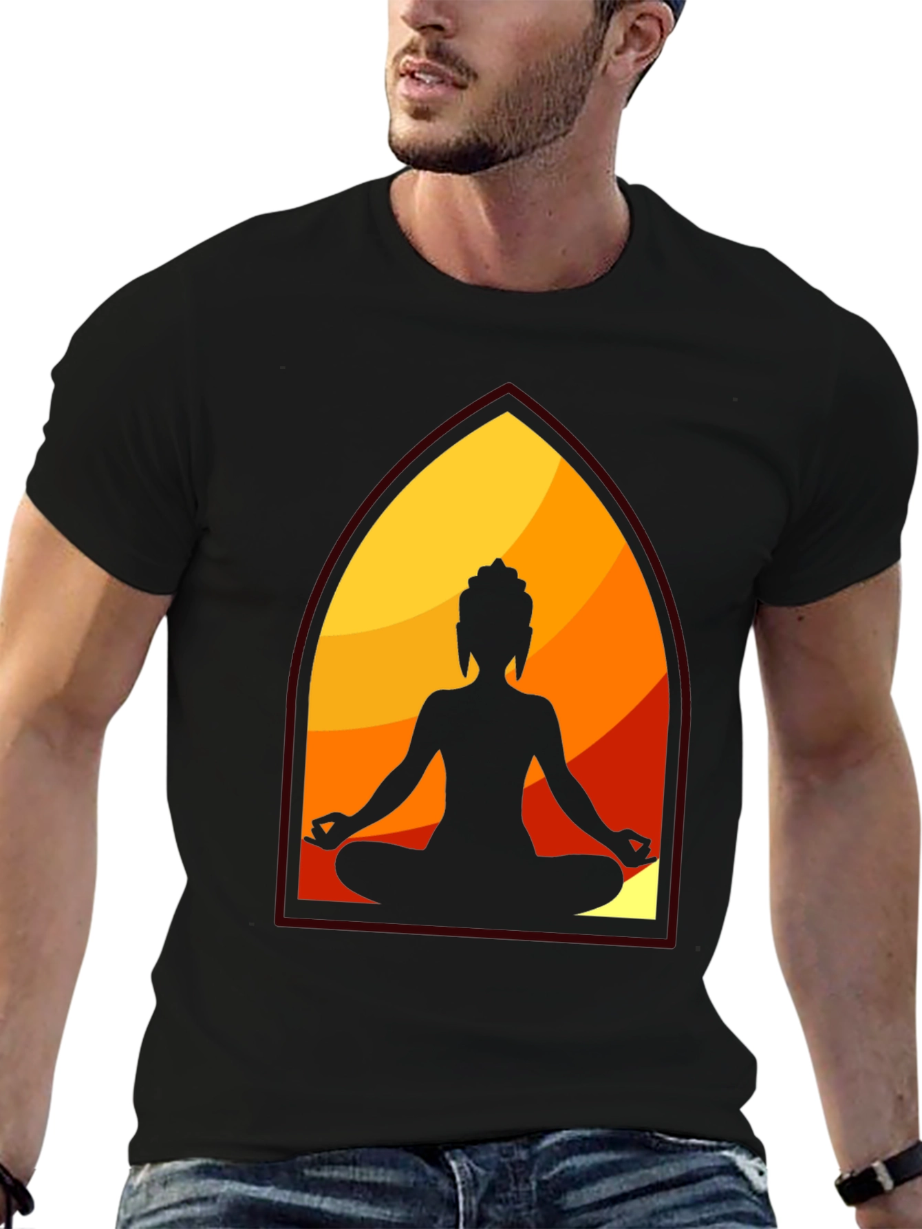 Buddha Silhouette Graphic Tee - Meditation Vibes