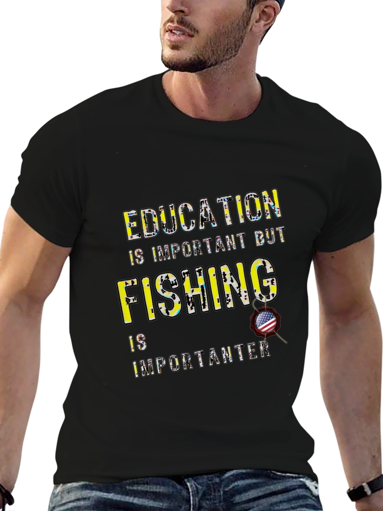Funny Fishing T-Shirt - Education vs. Fishing