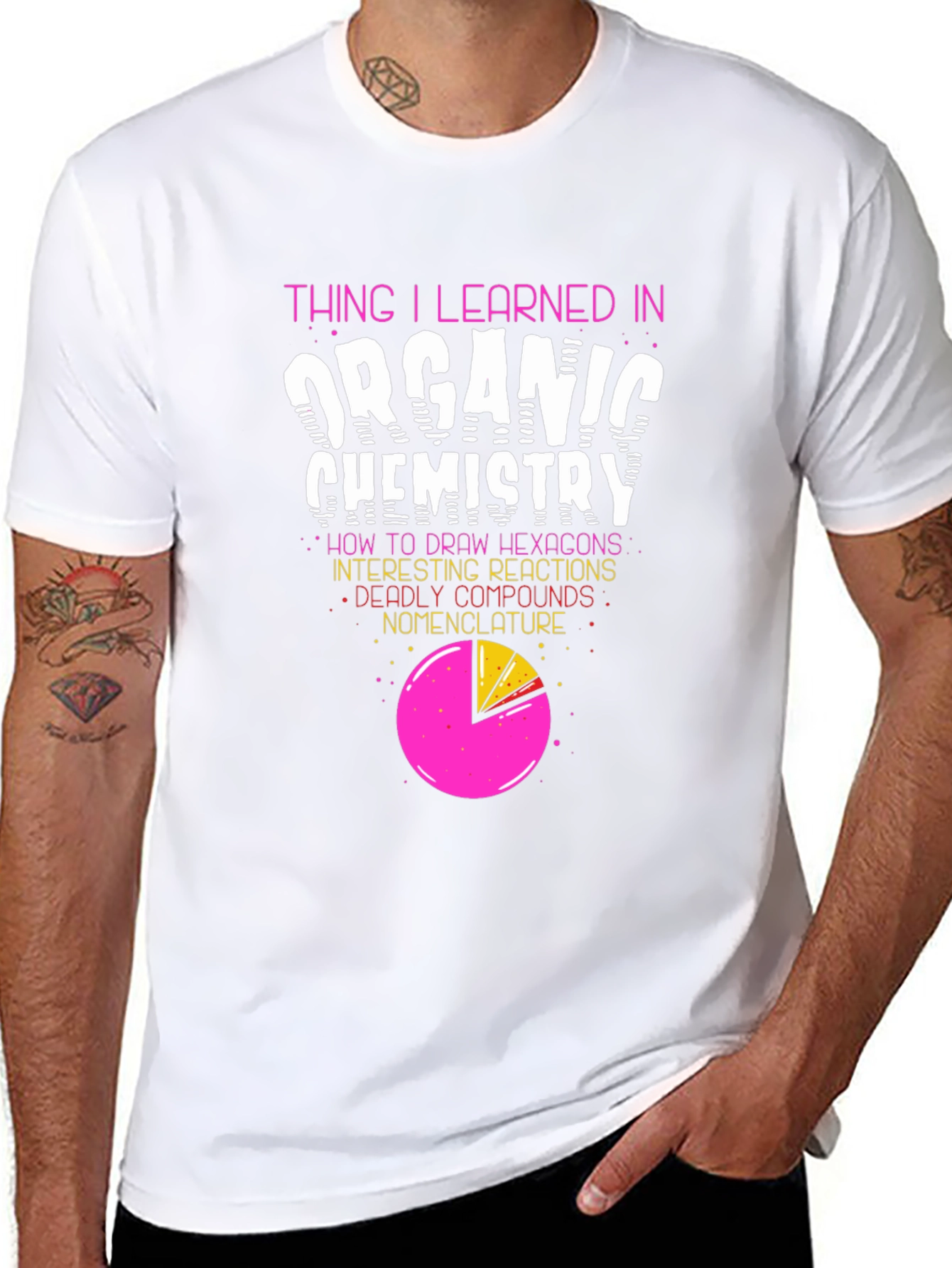 Organic Chemistry T-Shirt - Hexagons & Reactions!