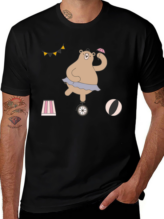 Circus Bear Graphic Tee - Unisex Cotton T-Shirt
