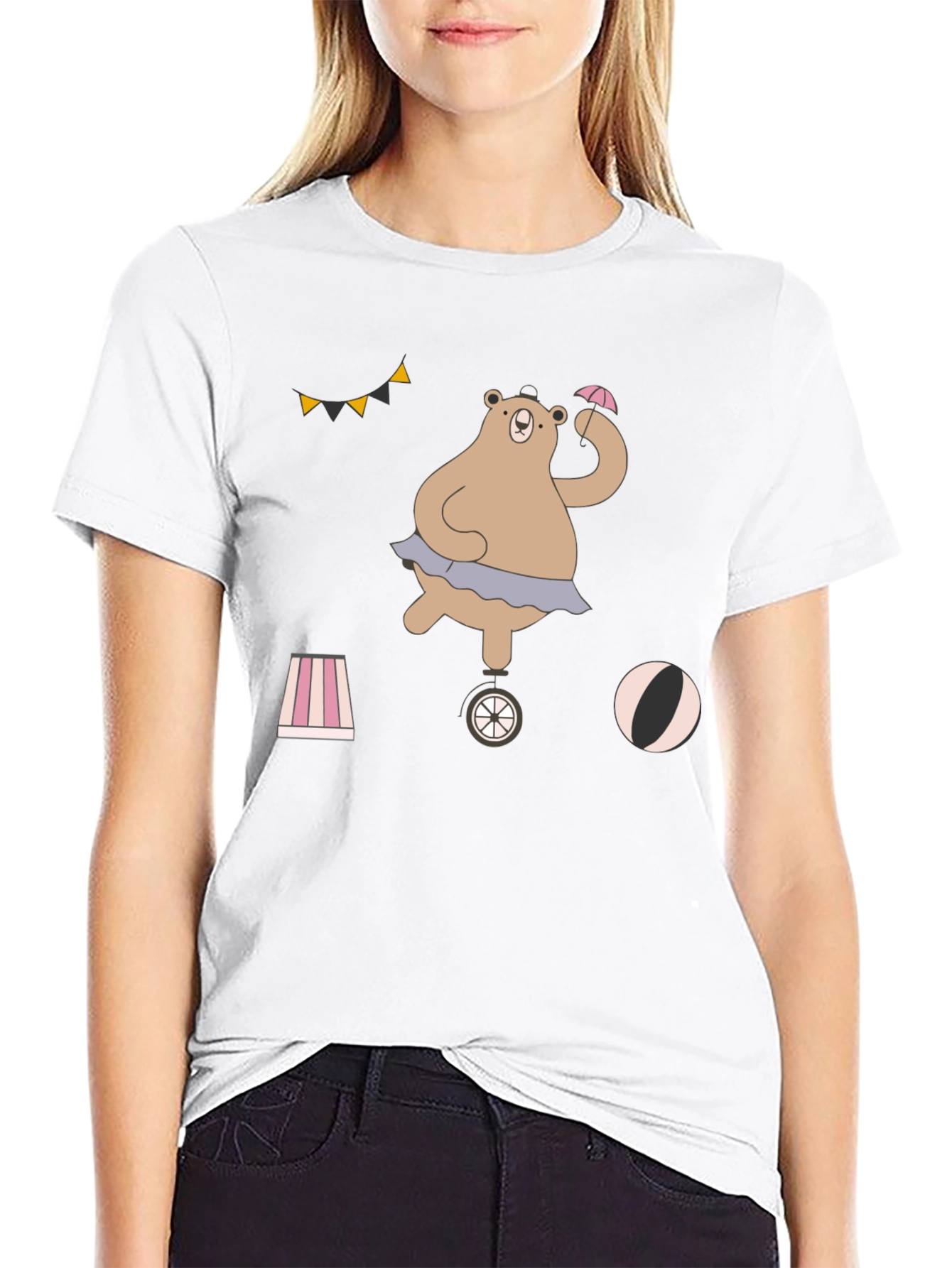 Circus Bear Graphic Tee - Unisex Cotton T-Shirt