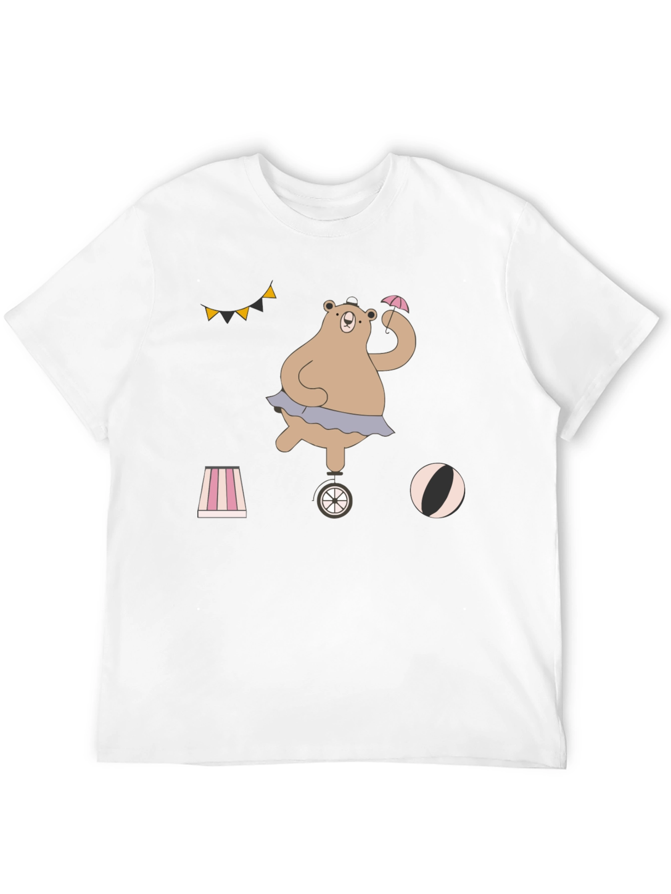 Circus Bear Graphic Tee - Unisex Cotton T-Shirt