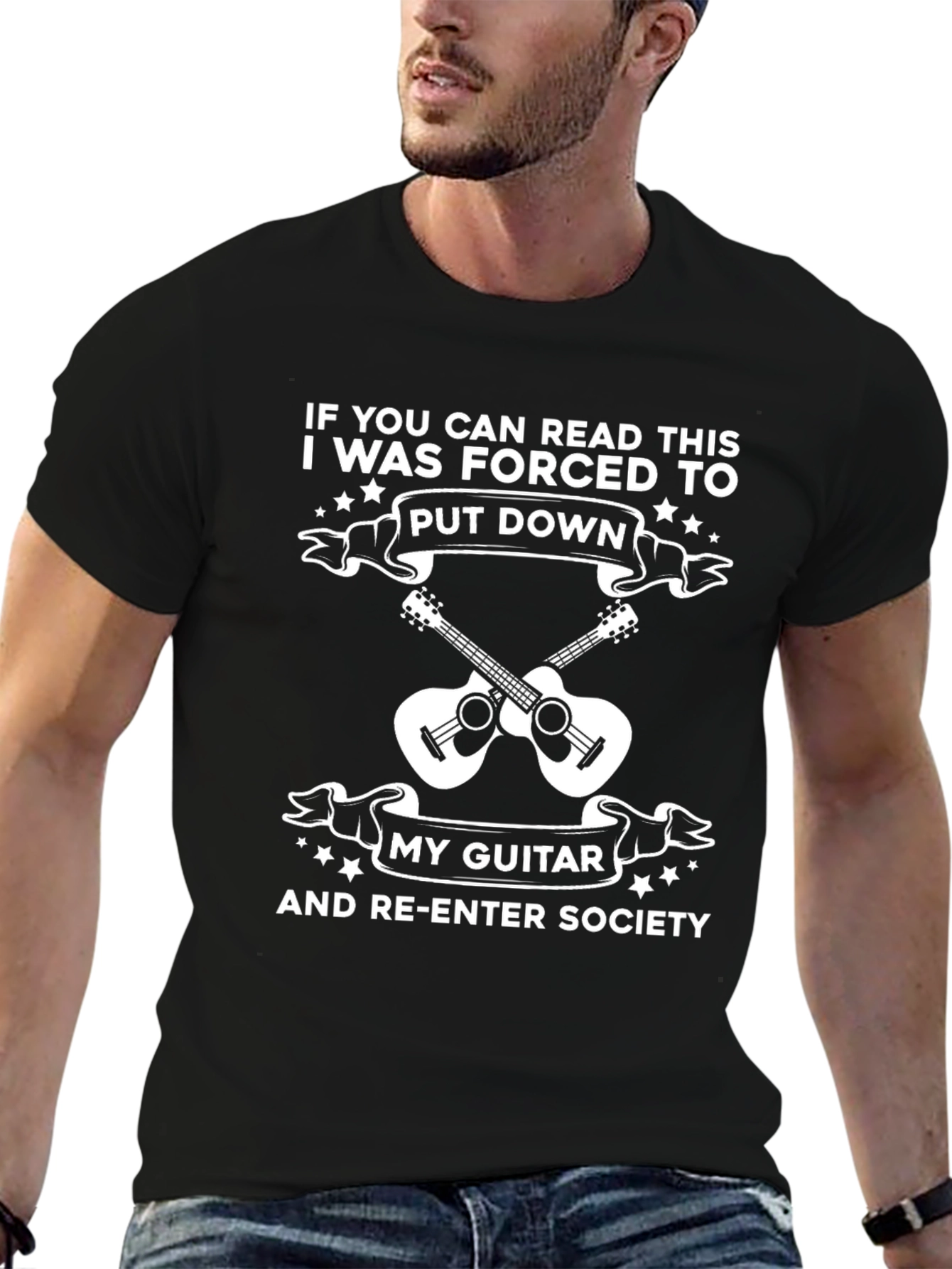 Funny Guitar T-Shirt: If You Can Read This...