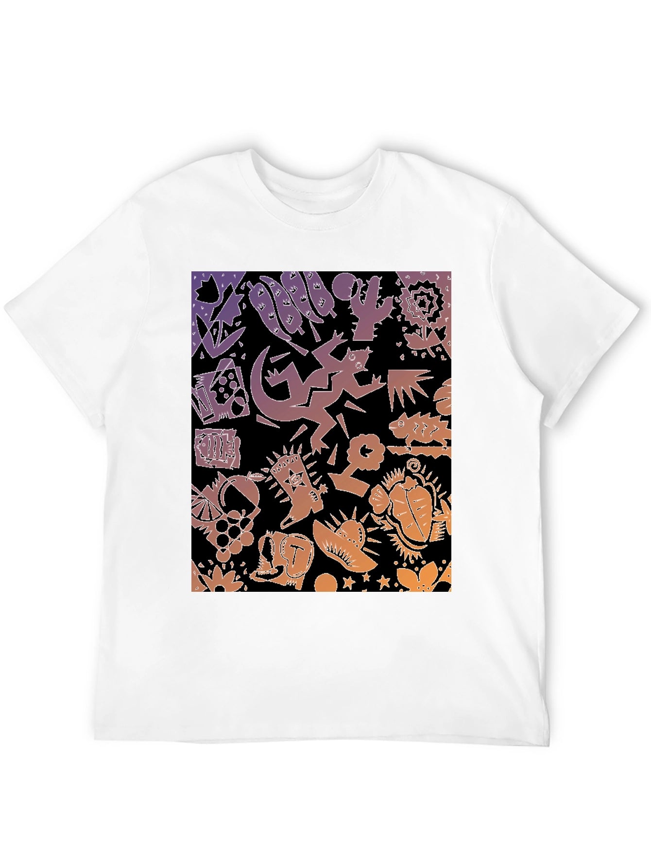 Novelty Southwestern Desert Print Black T-Shirt