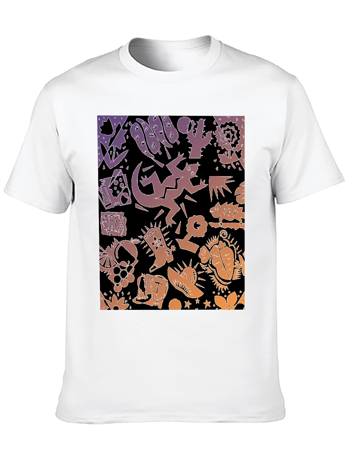 Novelty Southwestern Desert Print Black T-Shirt