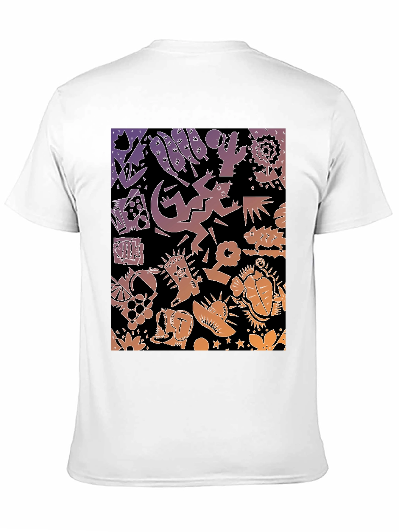 Novelty Southwestern Desert Print Black T-Shirt