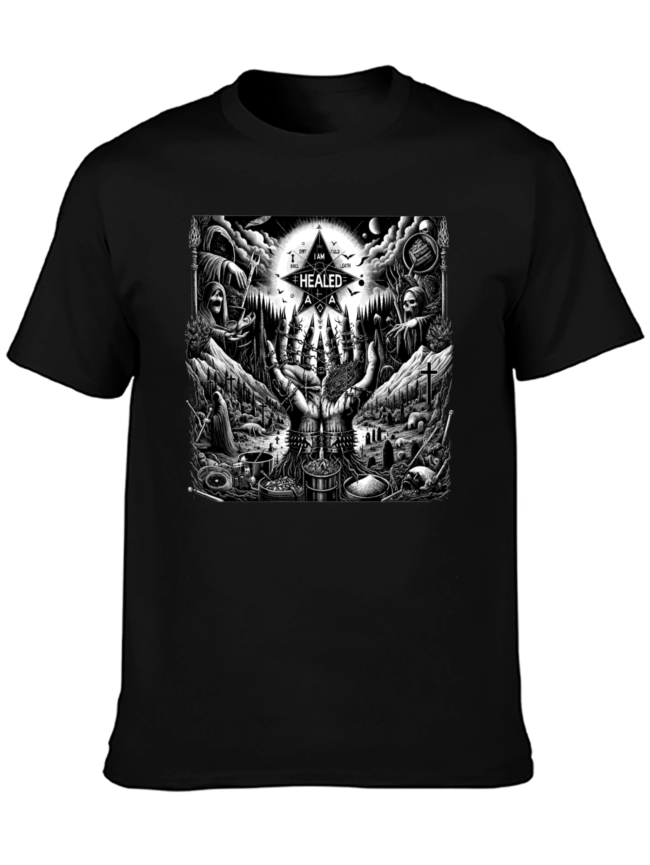 Occult Ritual Graphic T-Shirt - Dark Aesthetic Tee