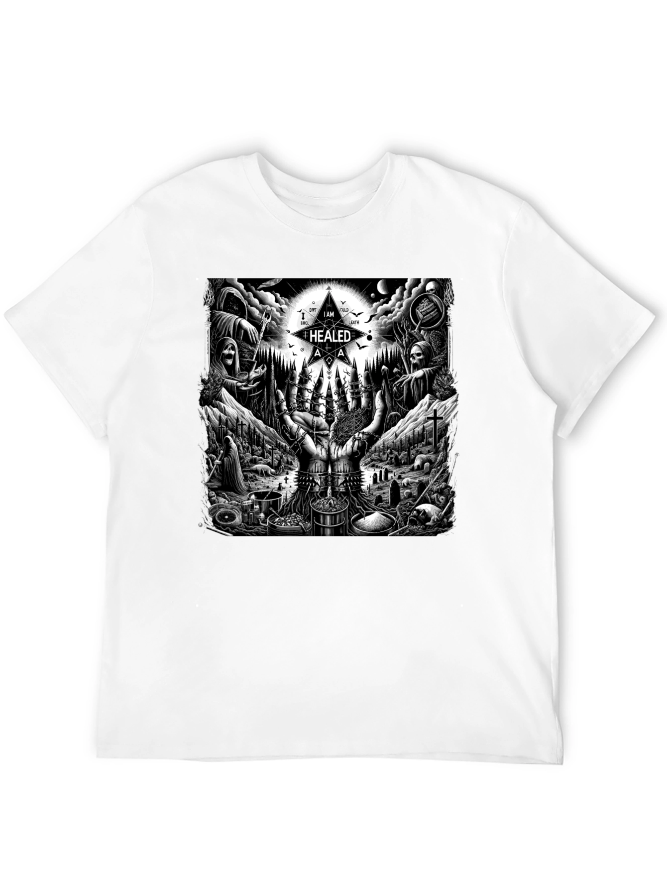 Occult Ritual Graphic T-Shirt - Dark Aesthetic Tee