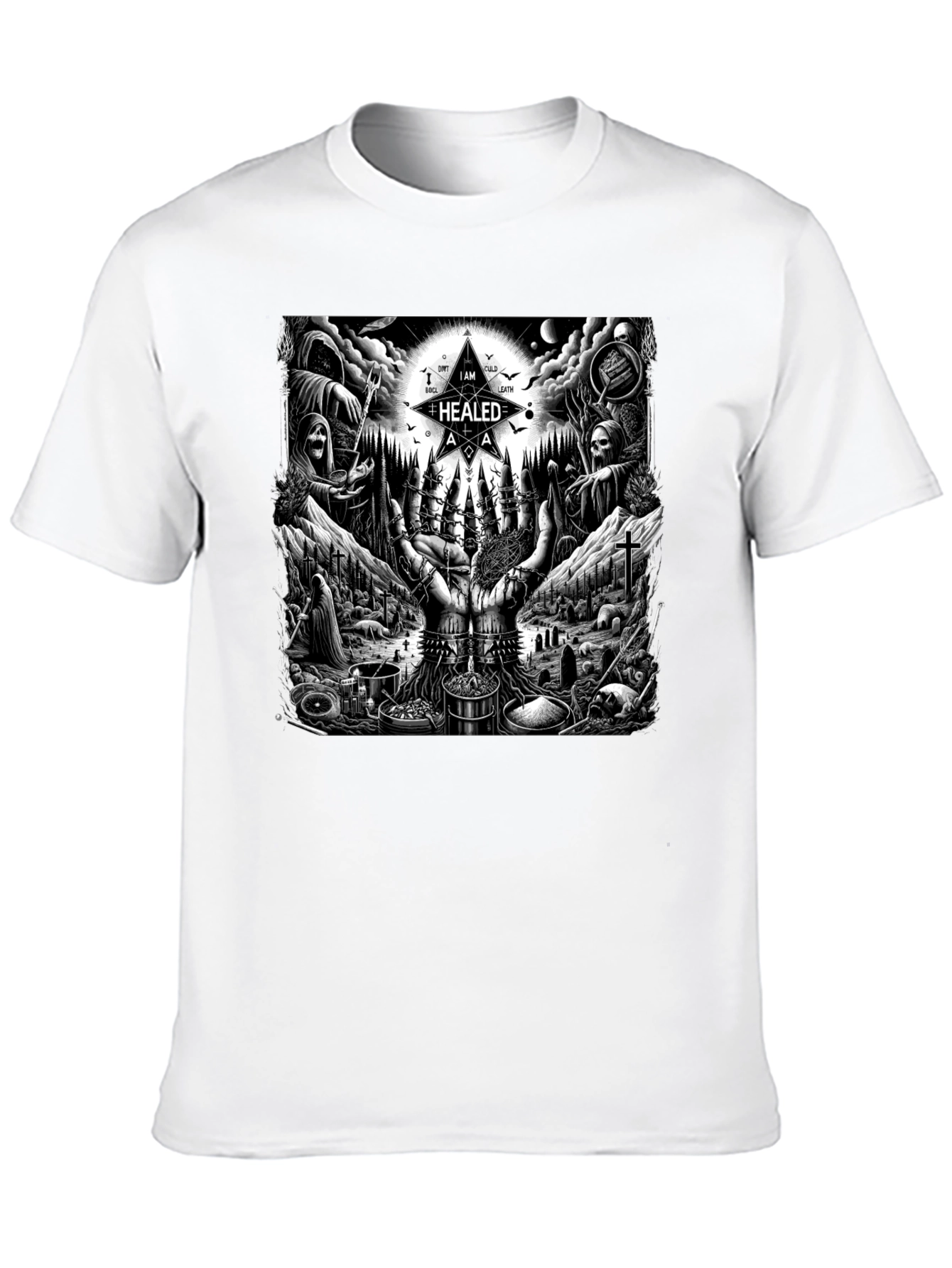 Occult Ritual Graphic T-Shirt - Dark Aesthetic Tee