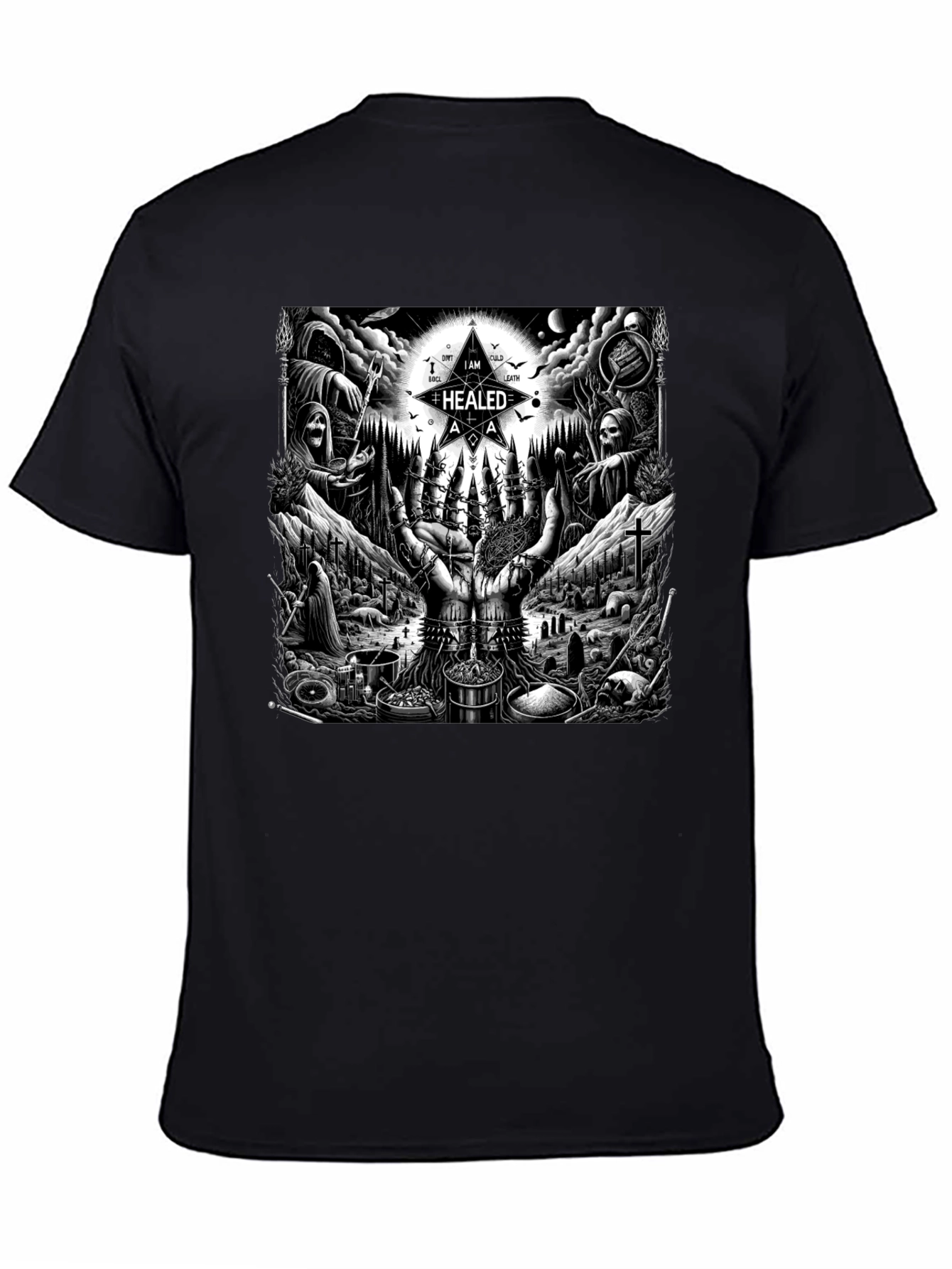 Occult Ritual Graphic T-Shirt - Dark Aesthetic Tee