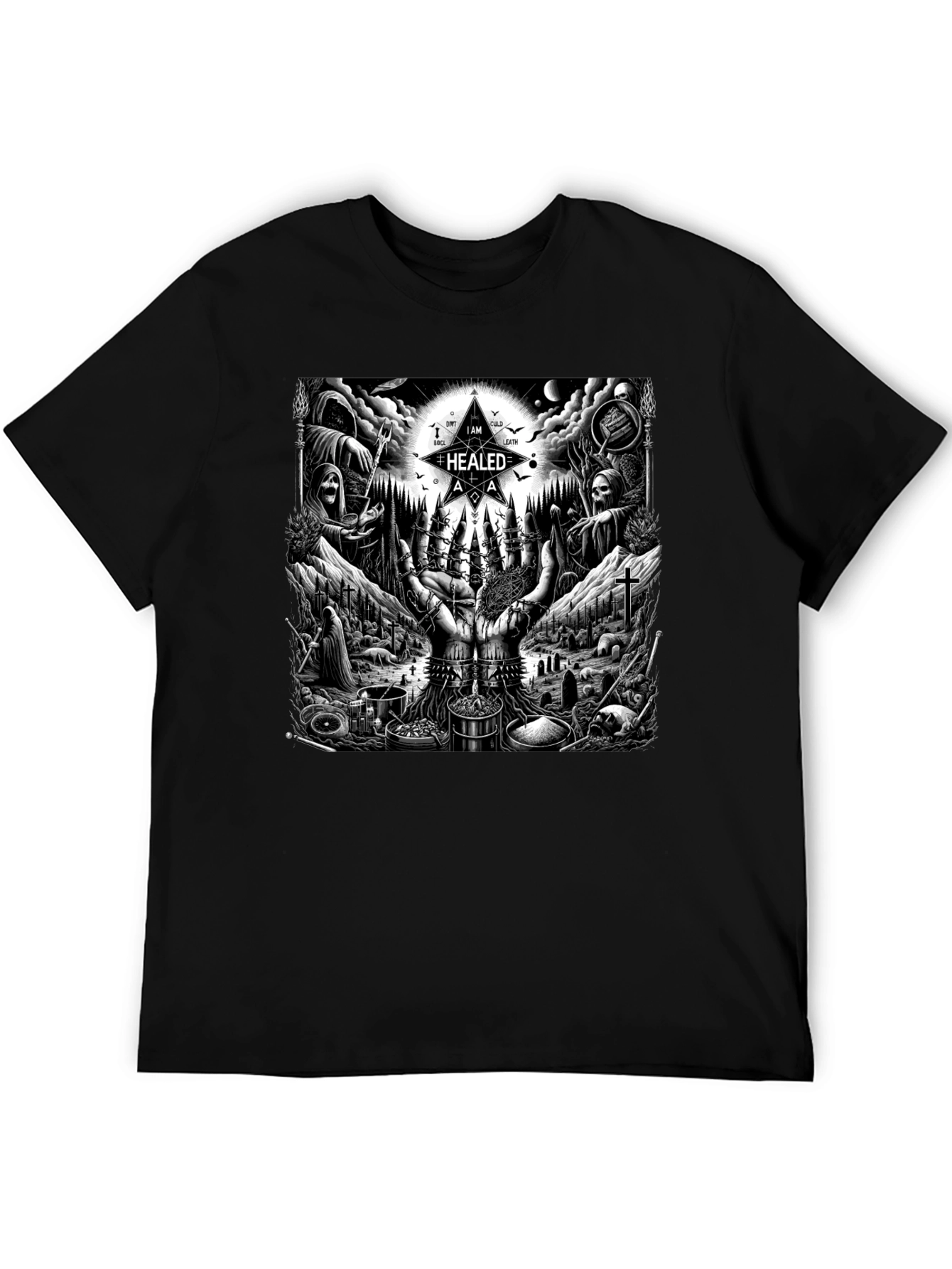 Occult Ritual Graphic T-Shirt - Dark Aesthetic Tee
