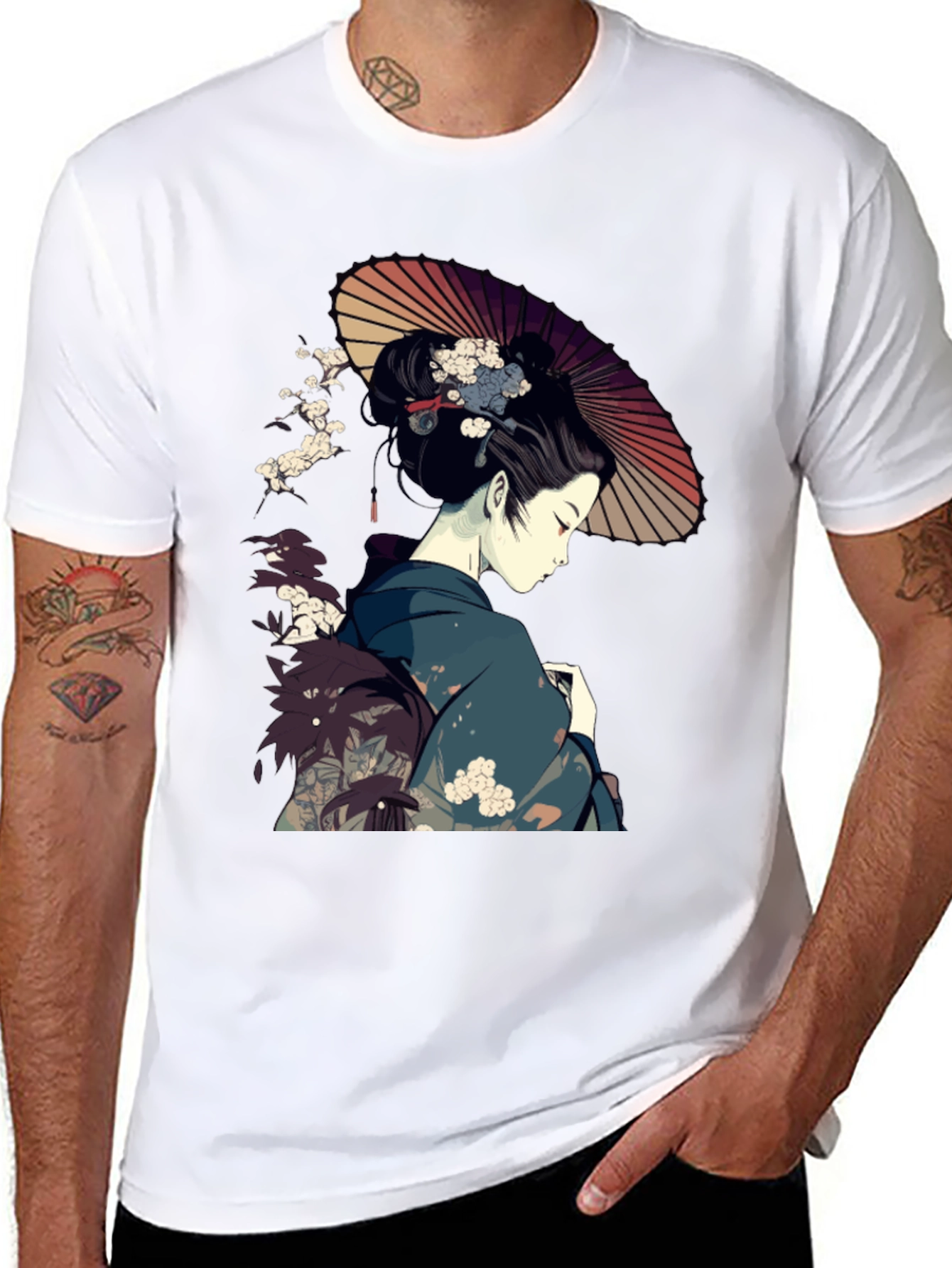 Geisha Art T-Shirt - Japanese Inspired Graphic Tee