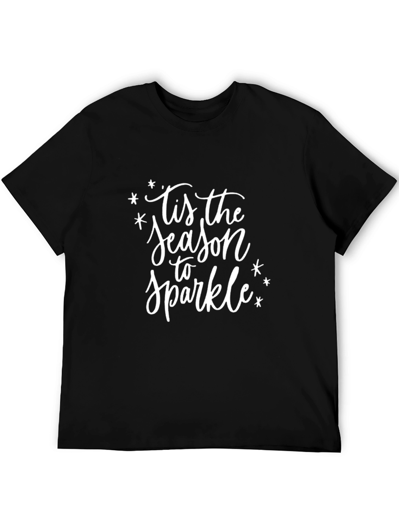 Sparkle Season Graphic Tee - Black Holiday Shirt