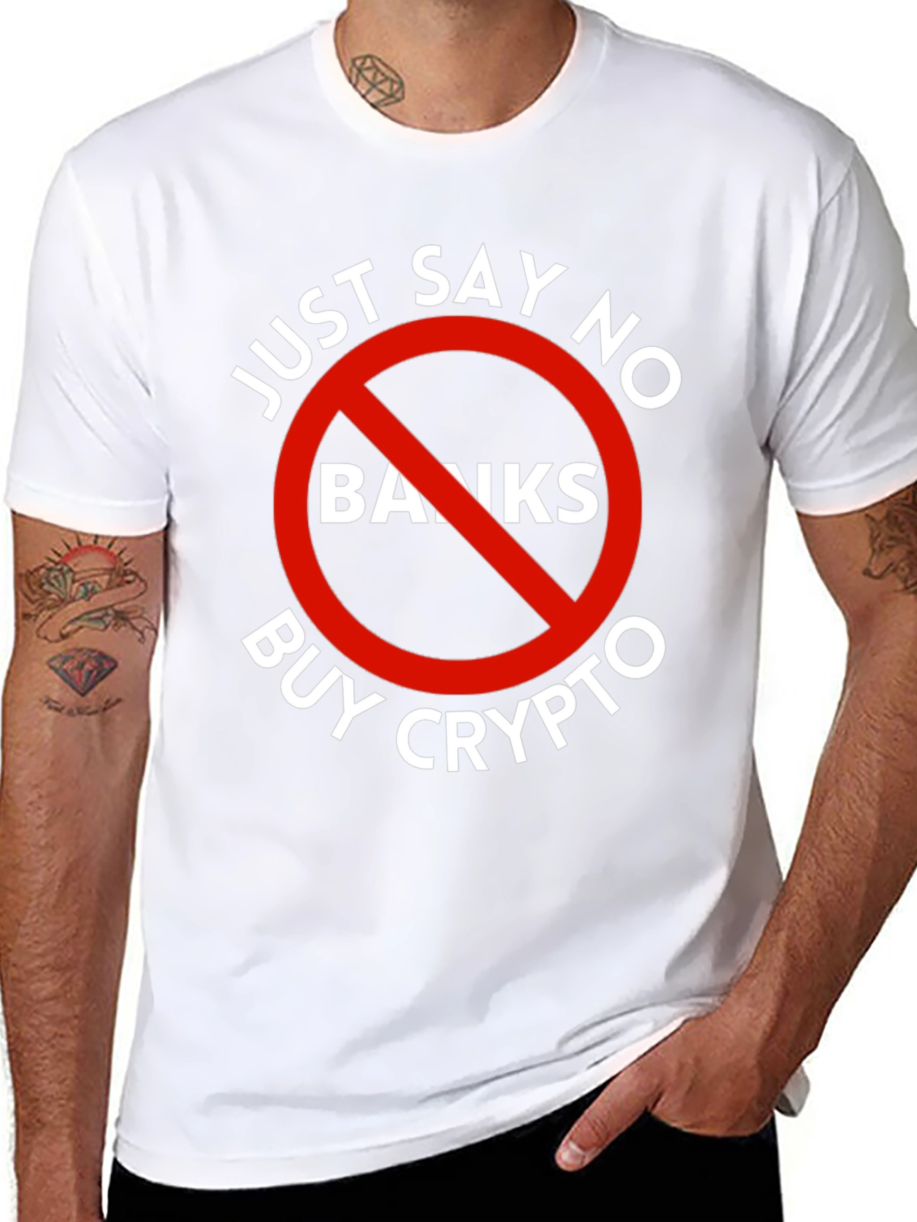 Just Say No Banks Buy Crypto Black T-Shirt