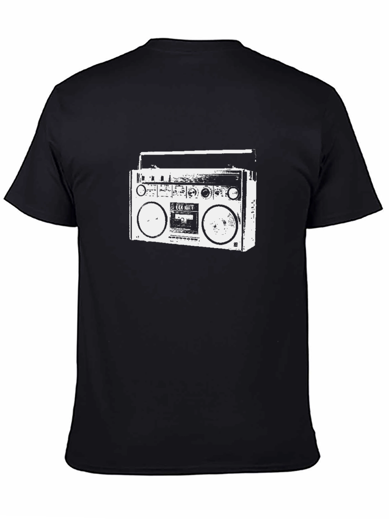 Retro Boombox Graphic Tee - Black