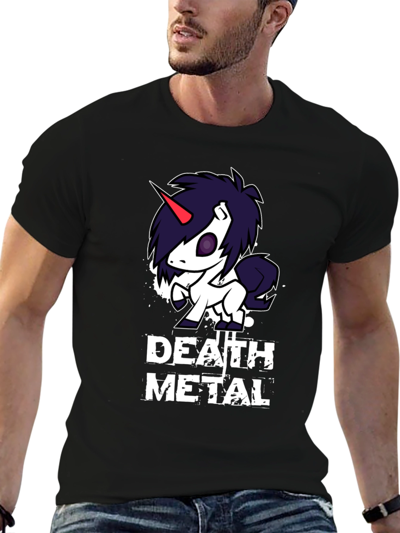 Death Metal Unicorn Black T-Shirt