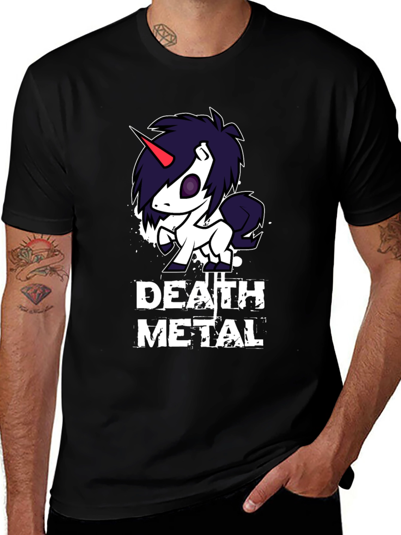Death Metal Unicorn Black T-Shirt