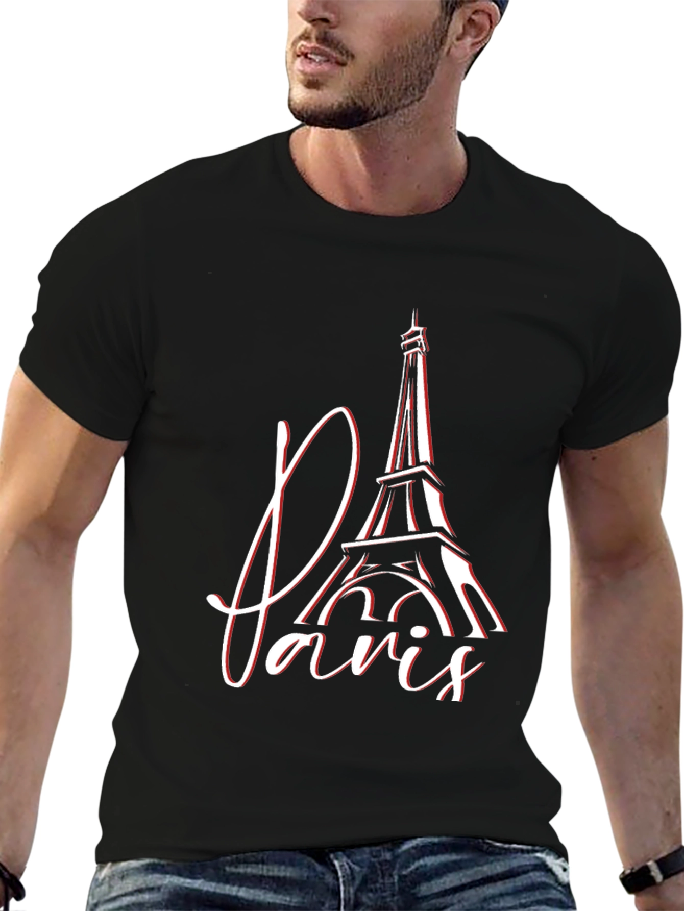 Paris Eiffel Tower Graphic Tee - Stylish Mens T-Shirt