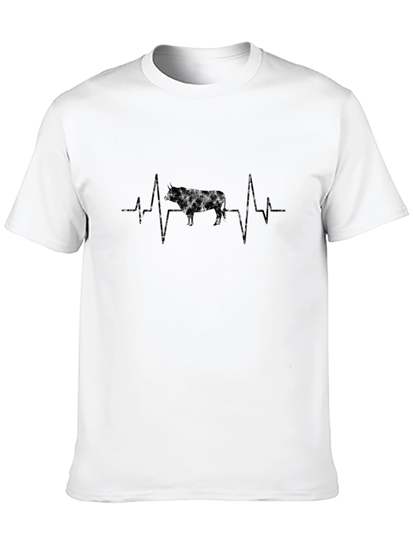 Highland Cow Heartbeat T-Shirt - Black