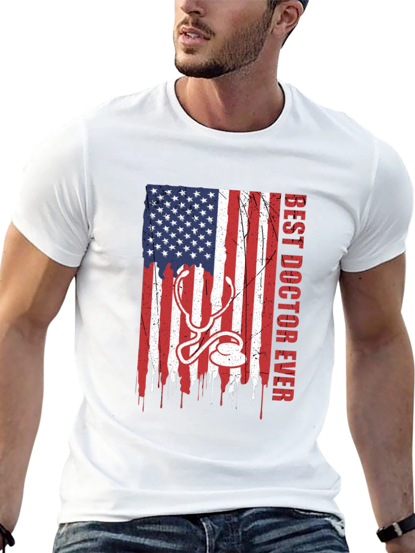 Best Doctor Ever American Flag T-Shirt