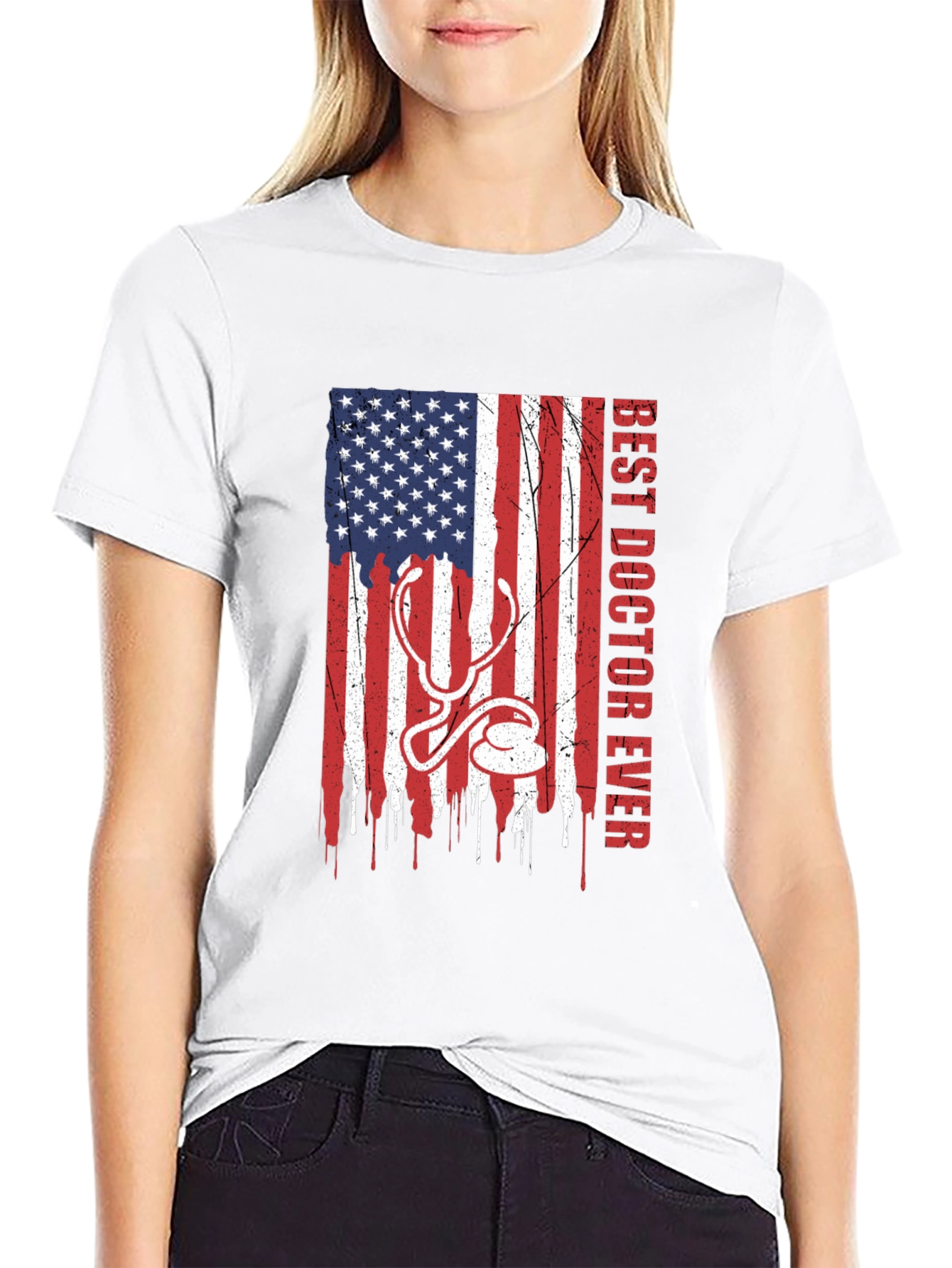 Best Doctor Ever American Flag T-Shirt