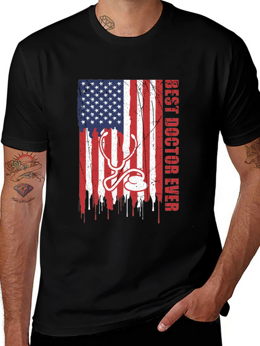 Best Doctor Ever American Flag T-Shirt