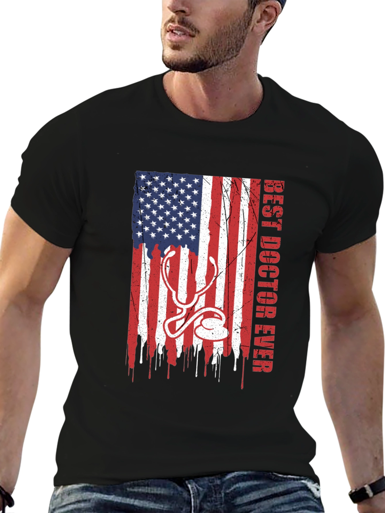 Best Doctor Ever American Flag T-Shirt
