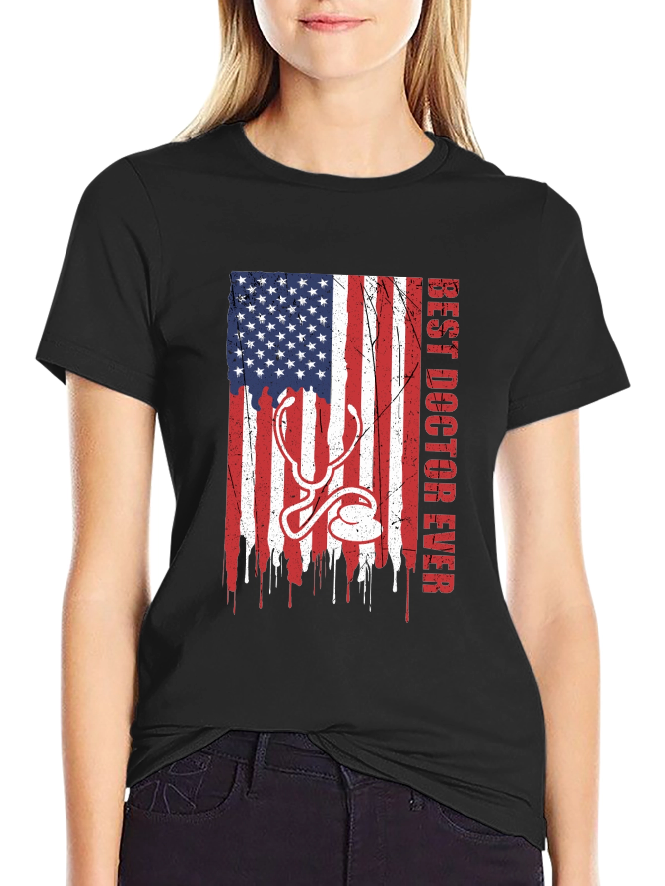 Best Doctor Ever American Flag T-Shirt
