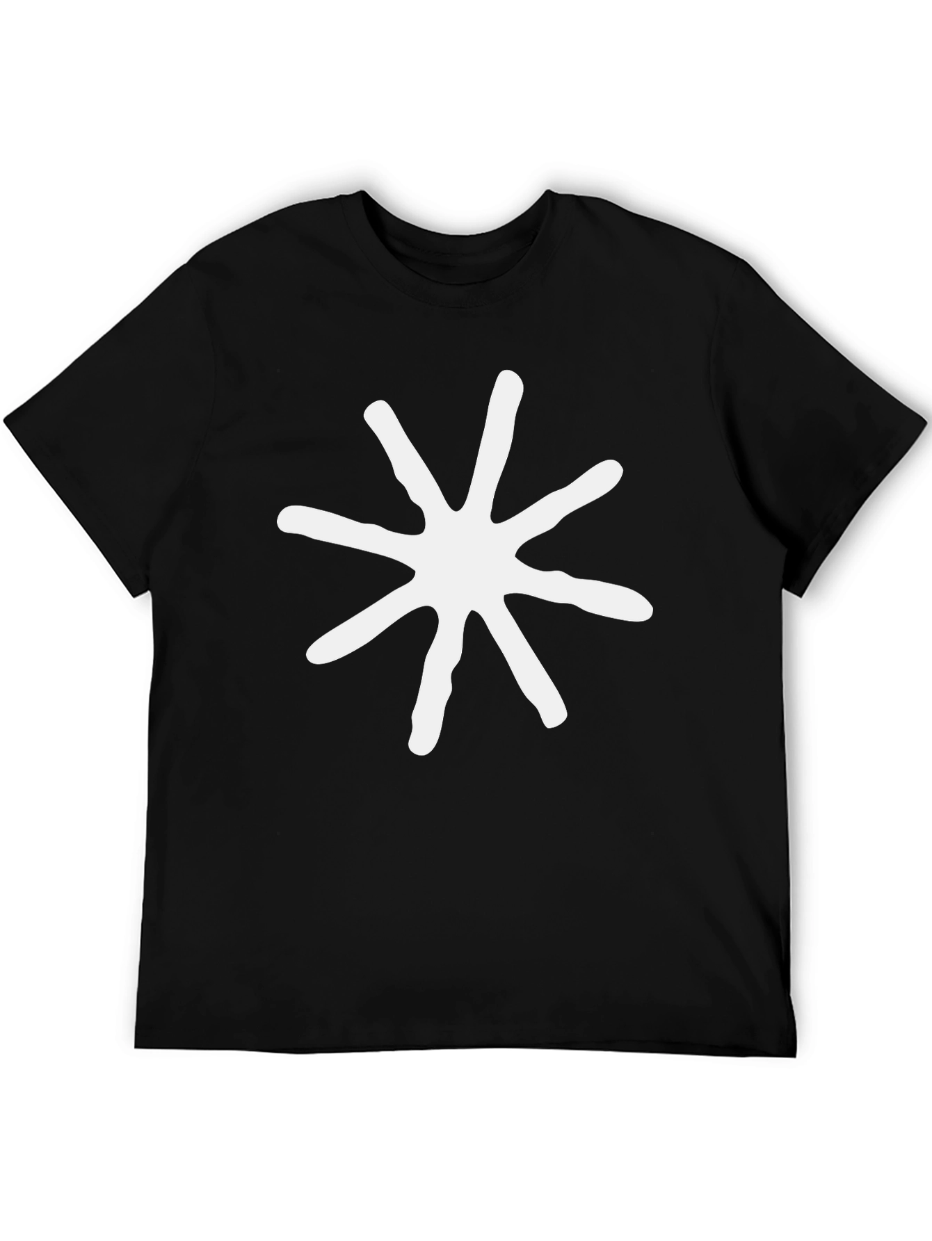 Abstract Star Graphic Tee - Modern Casual Black T-Shirt