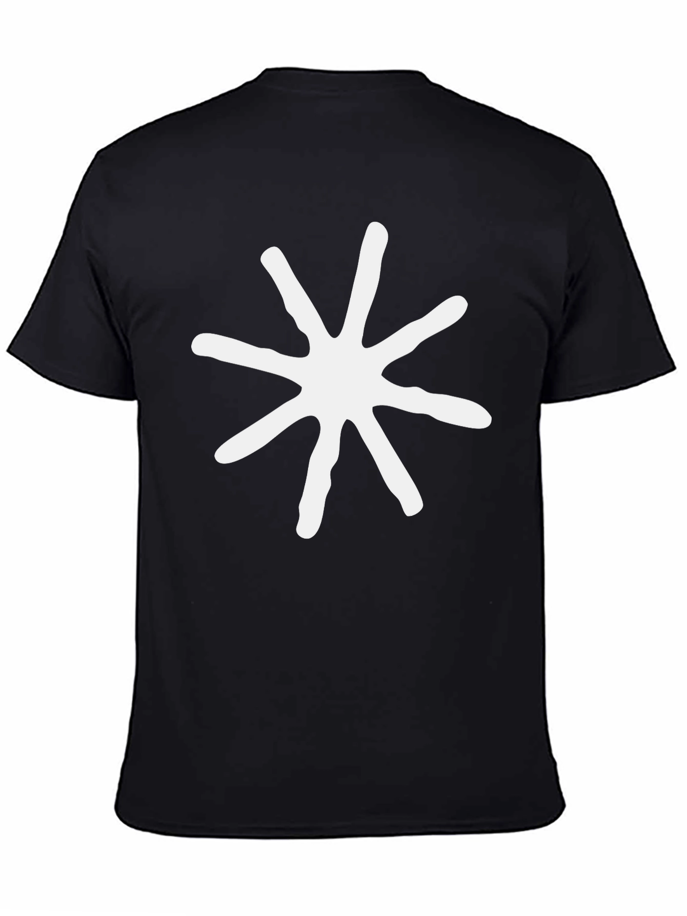 Abstract Star Graphic Tee - Modern Casual Black T-Shirt