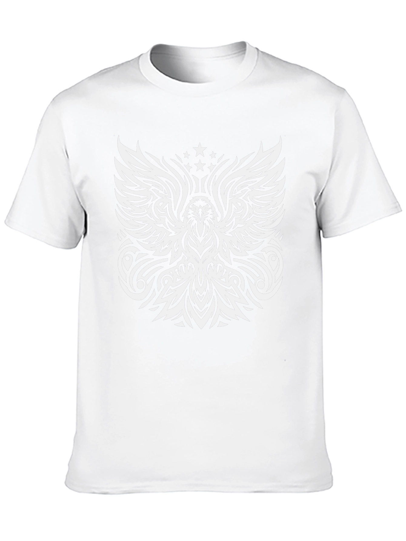 Tribal Eagle Graphic Print Mens Black T-Shirt