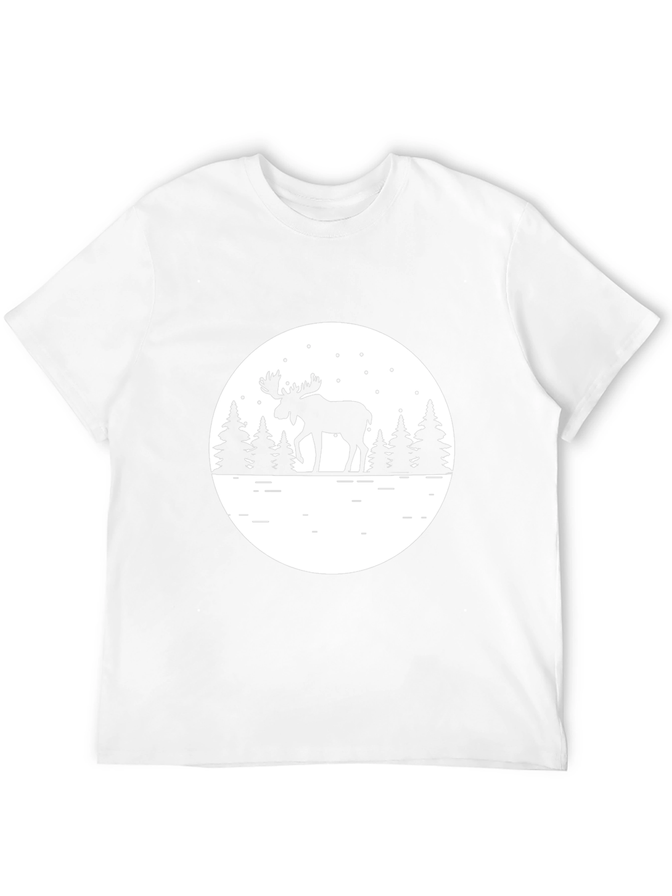 Moose Silhouette Graphic Tee - Black Cotton Comfort