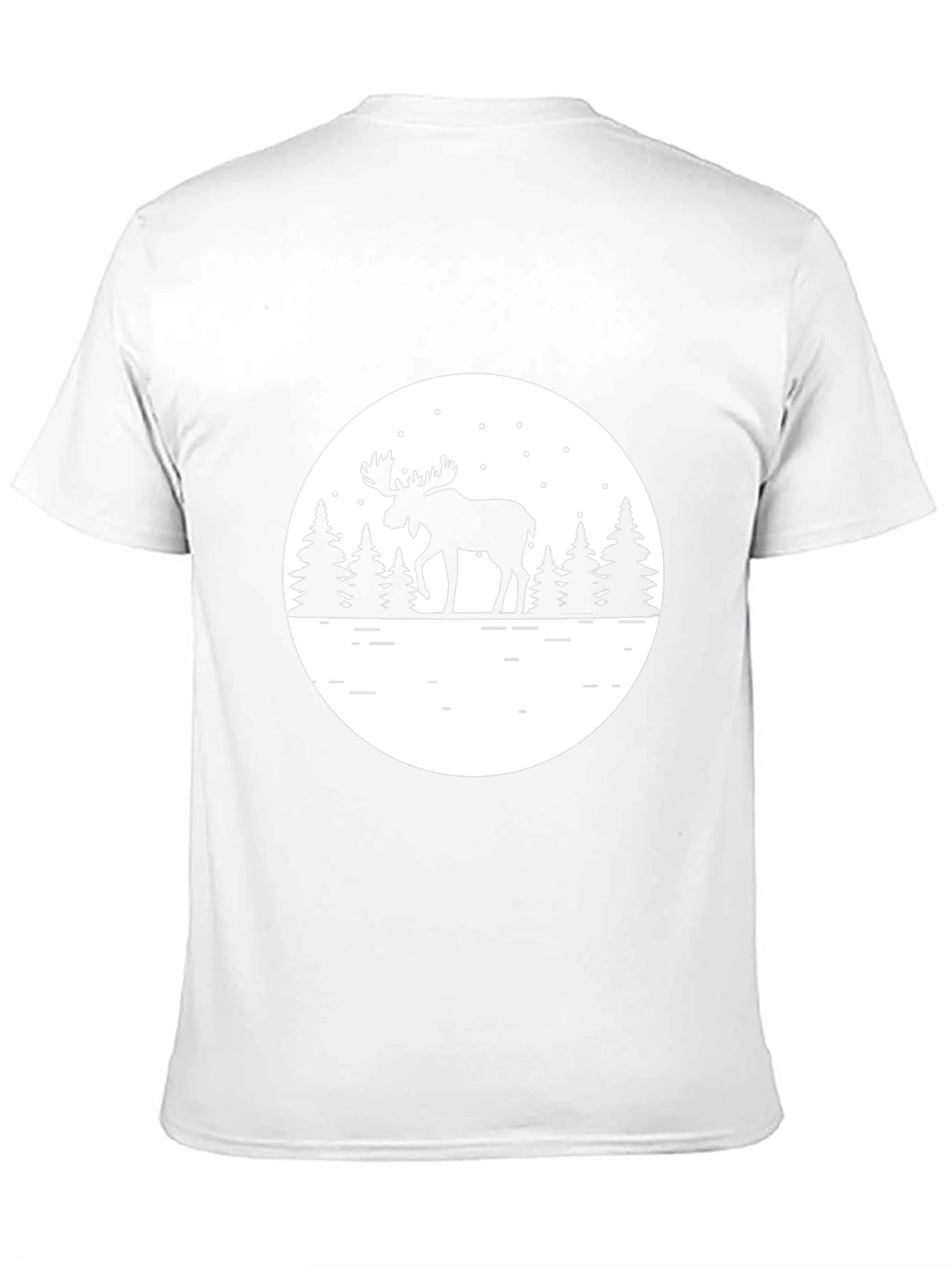 Moose Silhouette Graphic Tee - Black Cotton Comfort
