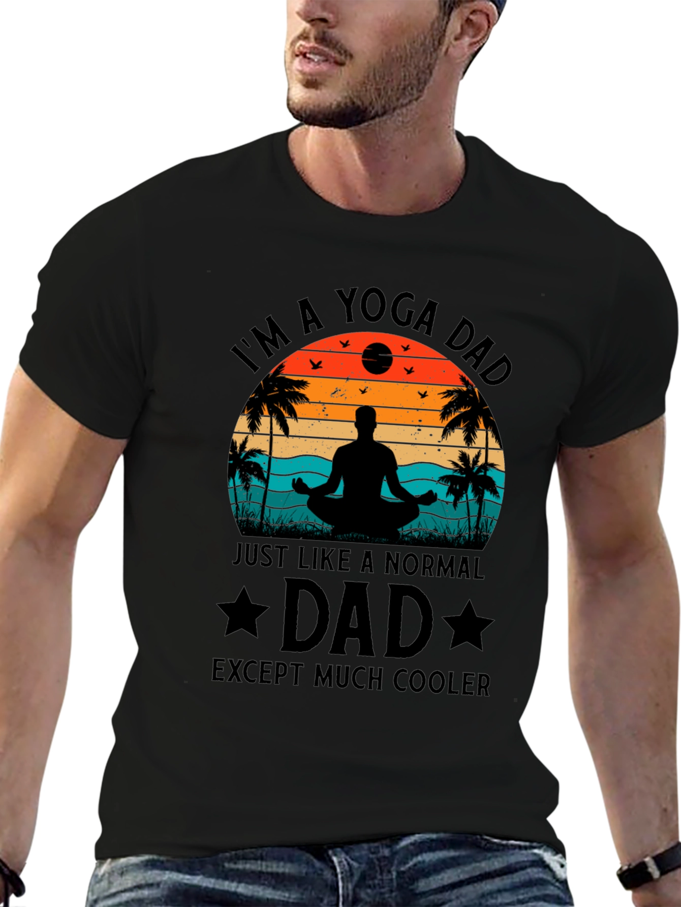 Yoga Dad Black T-Shirt - Cool Fathers Day Gift