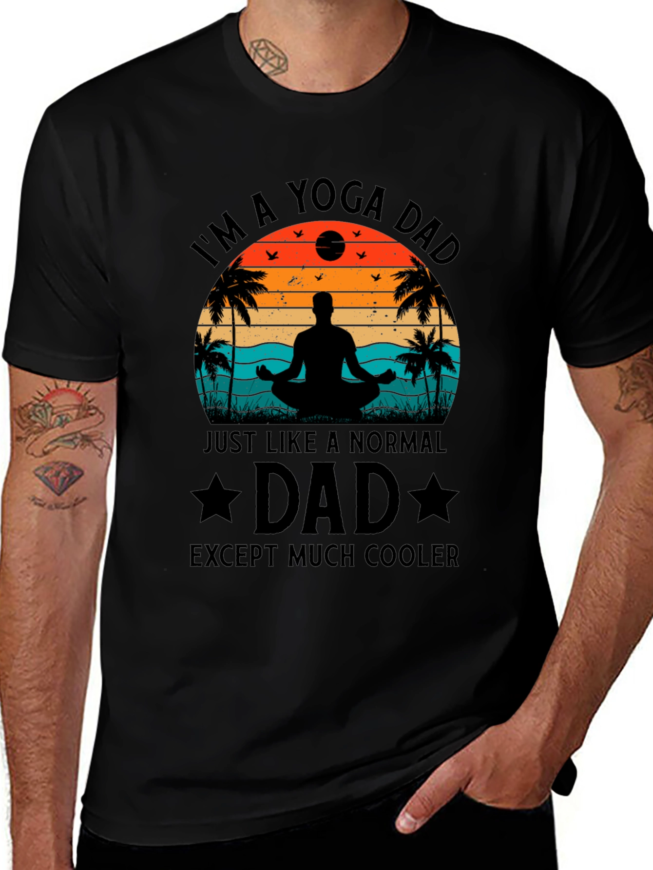 Yoga Dad Black T-Shirt - Cool Fathers Day Gift