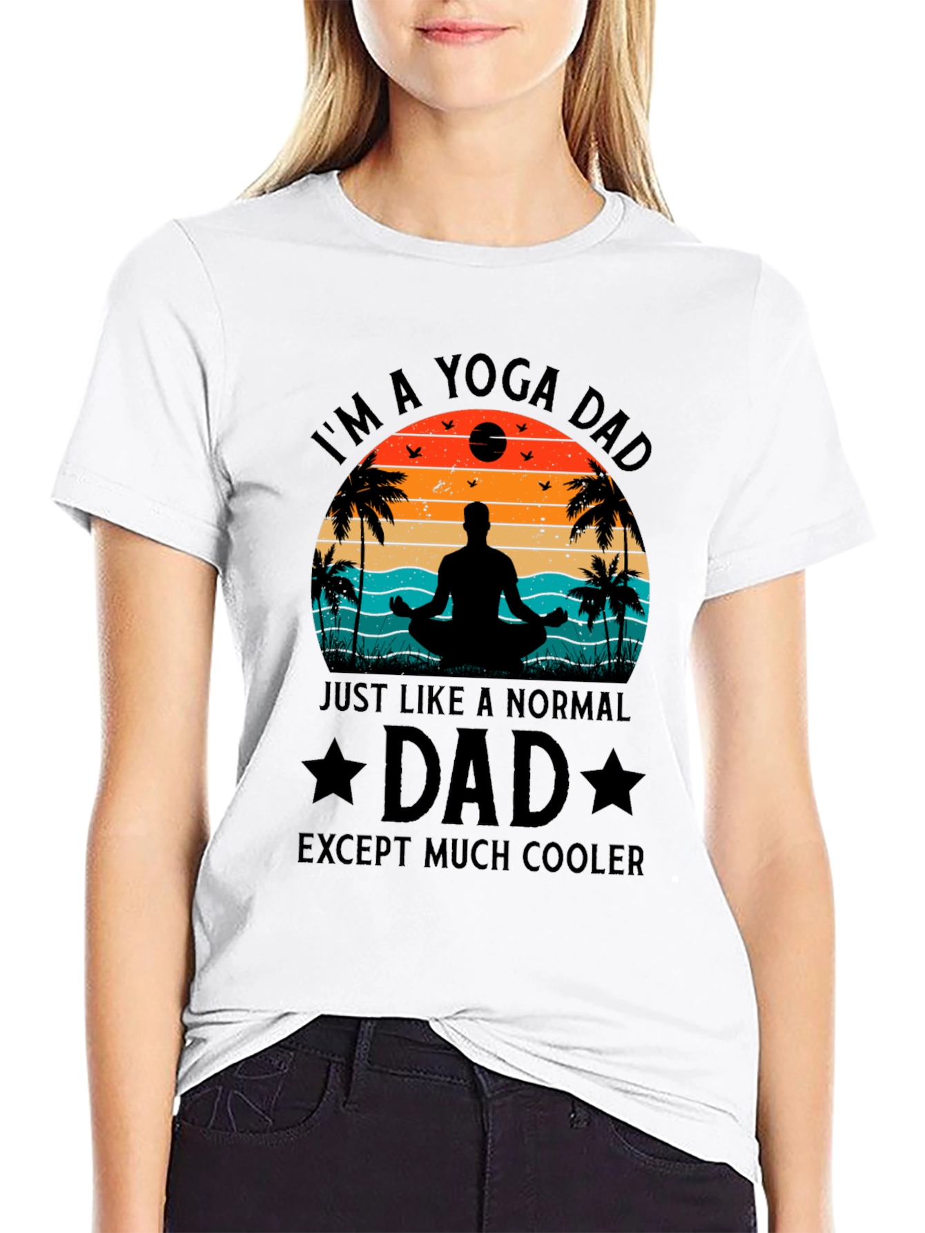 Yoga Dad Black T-Shirt - Cool Fathers Day Gift